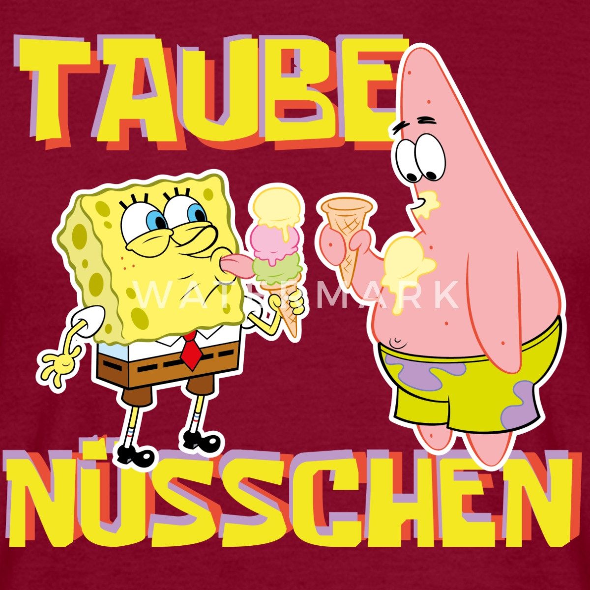 Spreadshirt T-Shirt SpongeBob Schwammkopf Taube Nüsschen Patrick Eis Männer günstig online kaufen