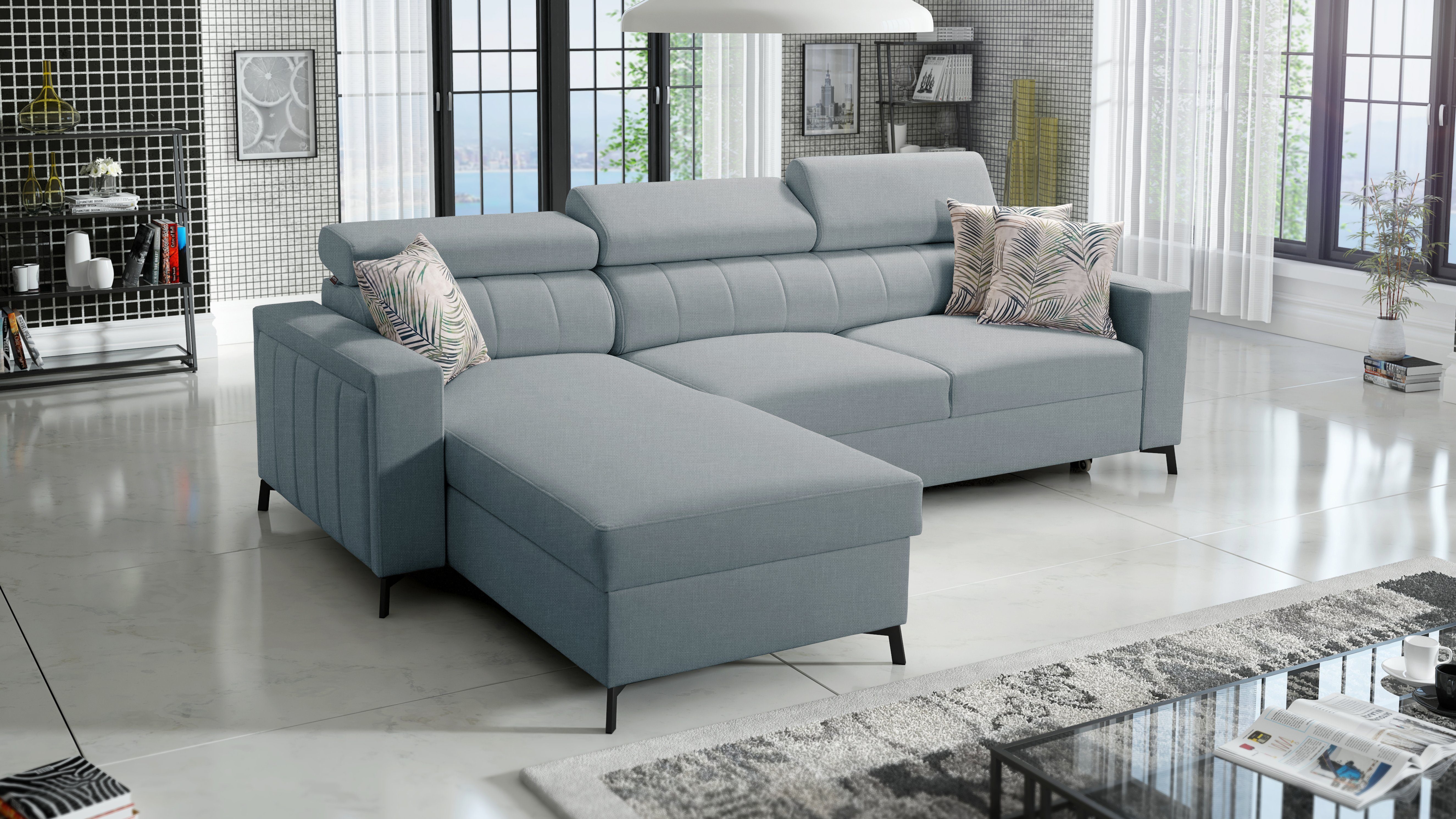 Best for Home Ecksofa mit Schlaffunktion und Bettkasten – modern & geräumig, Ecksofa mit Schlaffunktion, Schlaffunktion