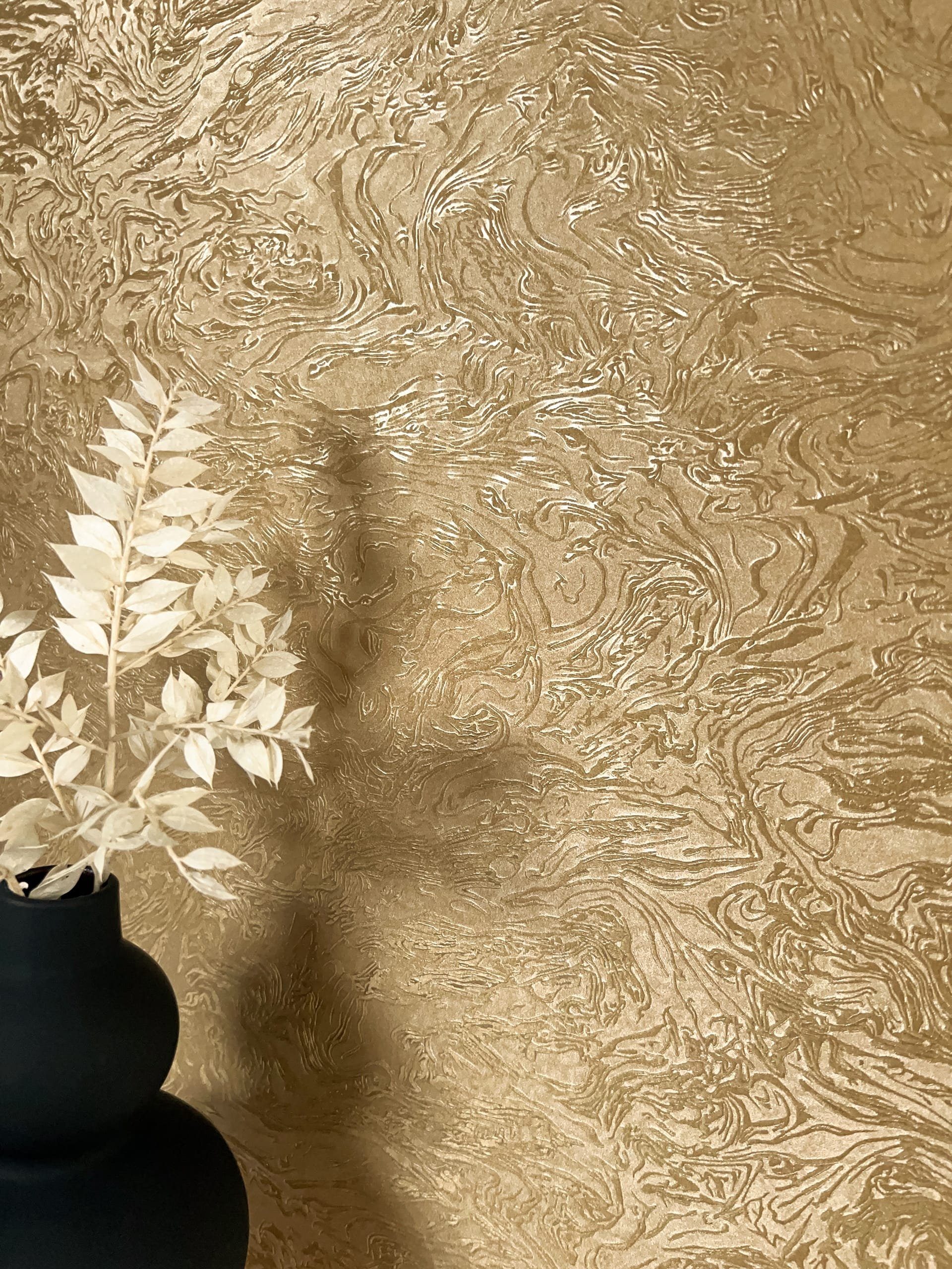 Newroom Vliestapete Nisa Gold Tapete Mustertapete Muster,Struktur,Motiv, Go günstig online kaufen