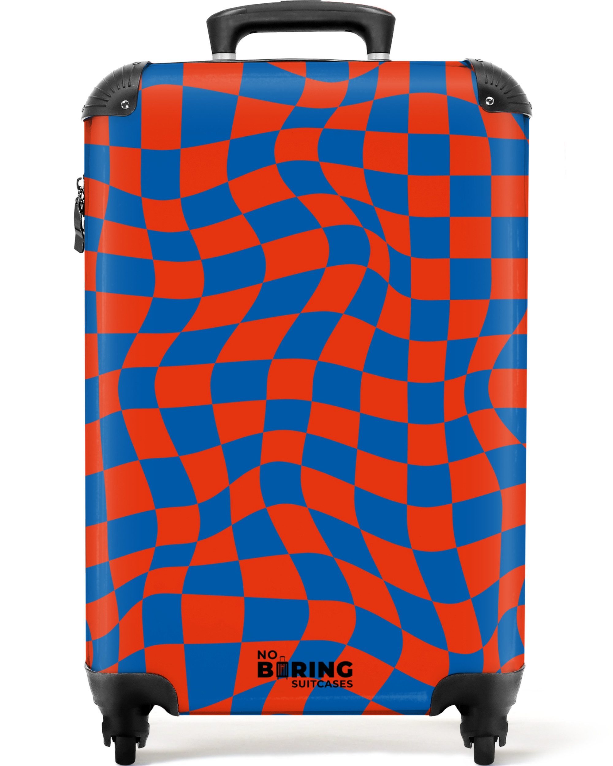 NoBoringSuitcases.com© Hartschalen-Trolley Gewellter rot-blau karierter Dru günstig online kaufen