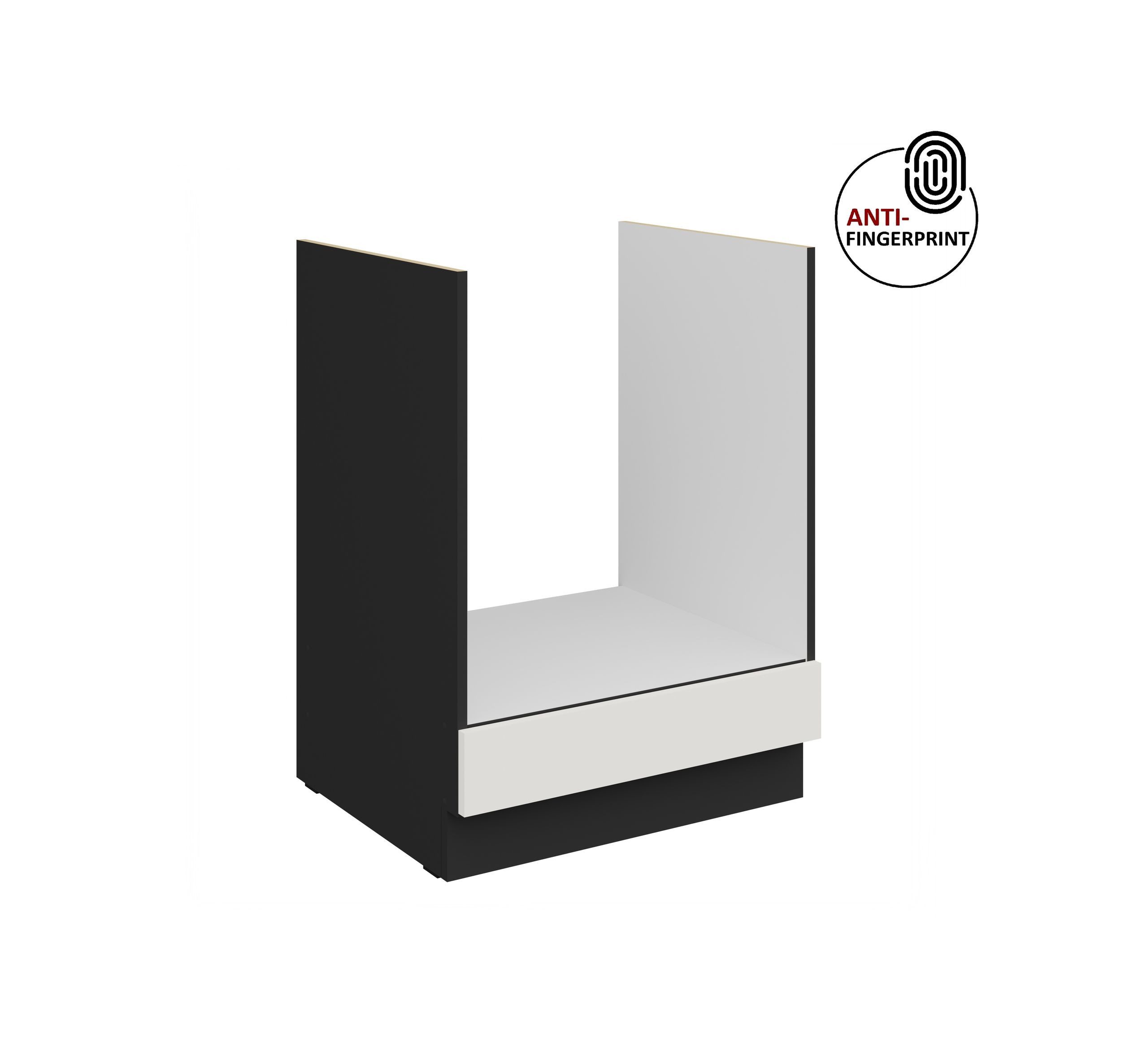Küchen-Preisbombe Herdumbauschrank 60 cm Küche ARIA Weiss ultra matt Anti Fingerprint Küchenzeile
