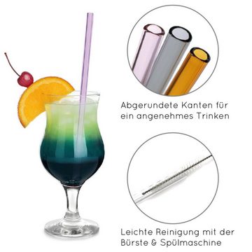 KaraLuna Trinkhalme Strohhalme aus Glas, bunt & gerade I Glasstrohhalm, Borosilikatglas, nachhaltige und wiederverwendbare Strohhalme