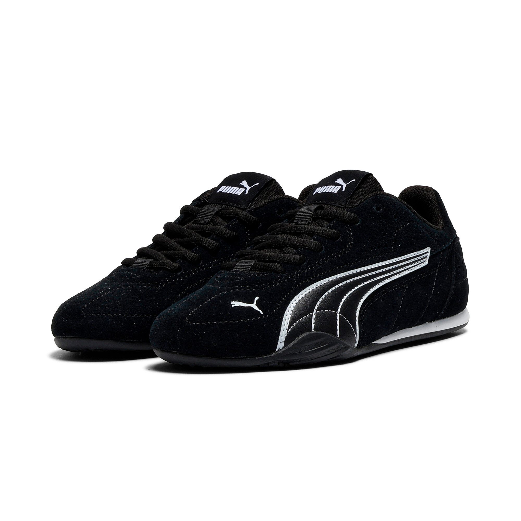 PUMA CATCH SD JR Sneaker mit sportlichem Design, Obermaterial aus Leder, mit Schnürung