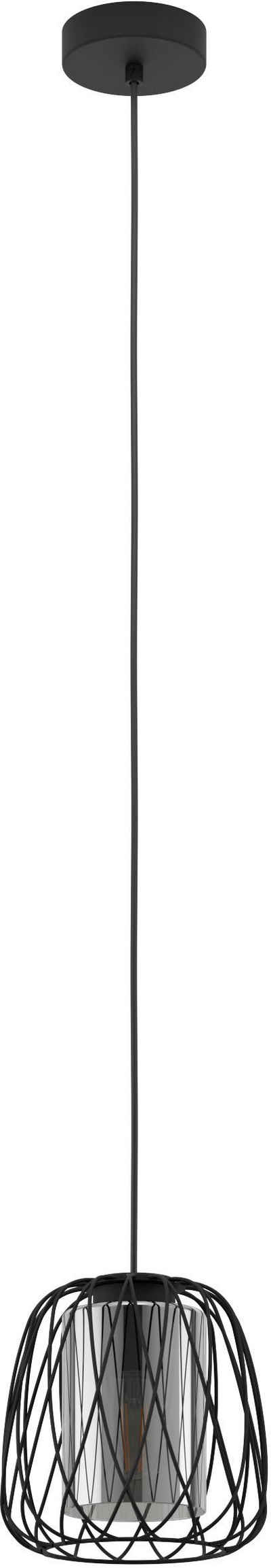 EGLO Hängeleuchte FLORESTA, Leuchtmittel wechselbar, ohne Leuchtmittel, Hängeleuchte in schwarz aus Stahl - exkl. E27 - 40W