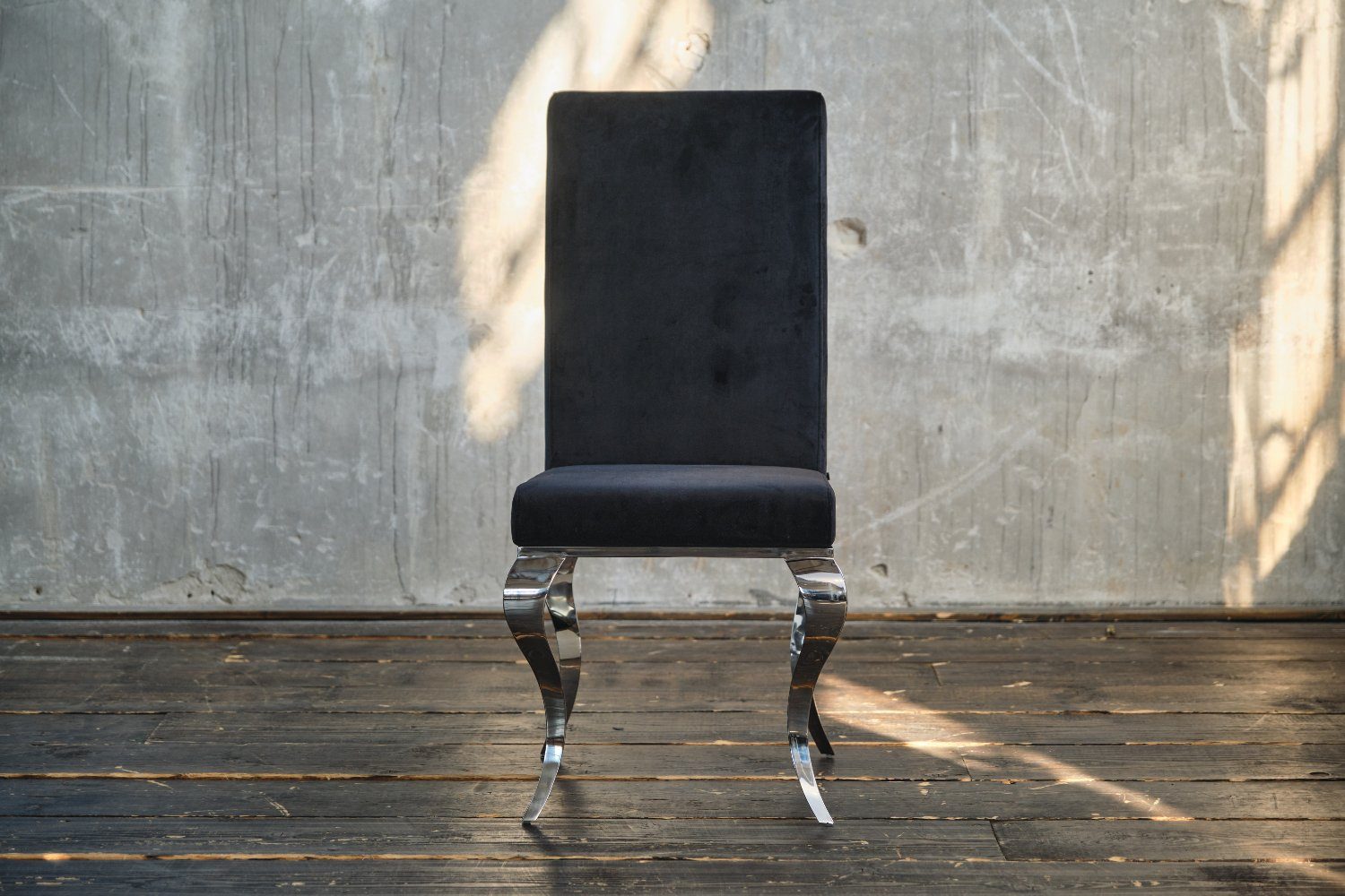 Barock KAWOLA schwarz Stuhl verschiedene Farben Esszimmerstuhl LEIA, Velvet