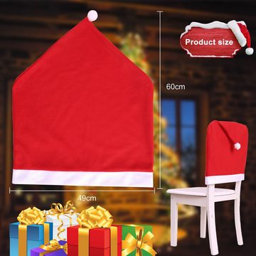Stuhlhusse 4x Weihnachtsdekoration für Stühle, CALIYO, Schonbezüge im weihnachtlichen Design