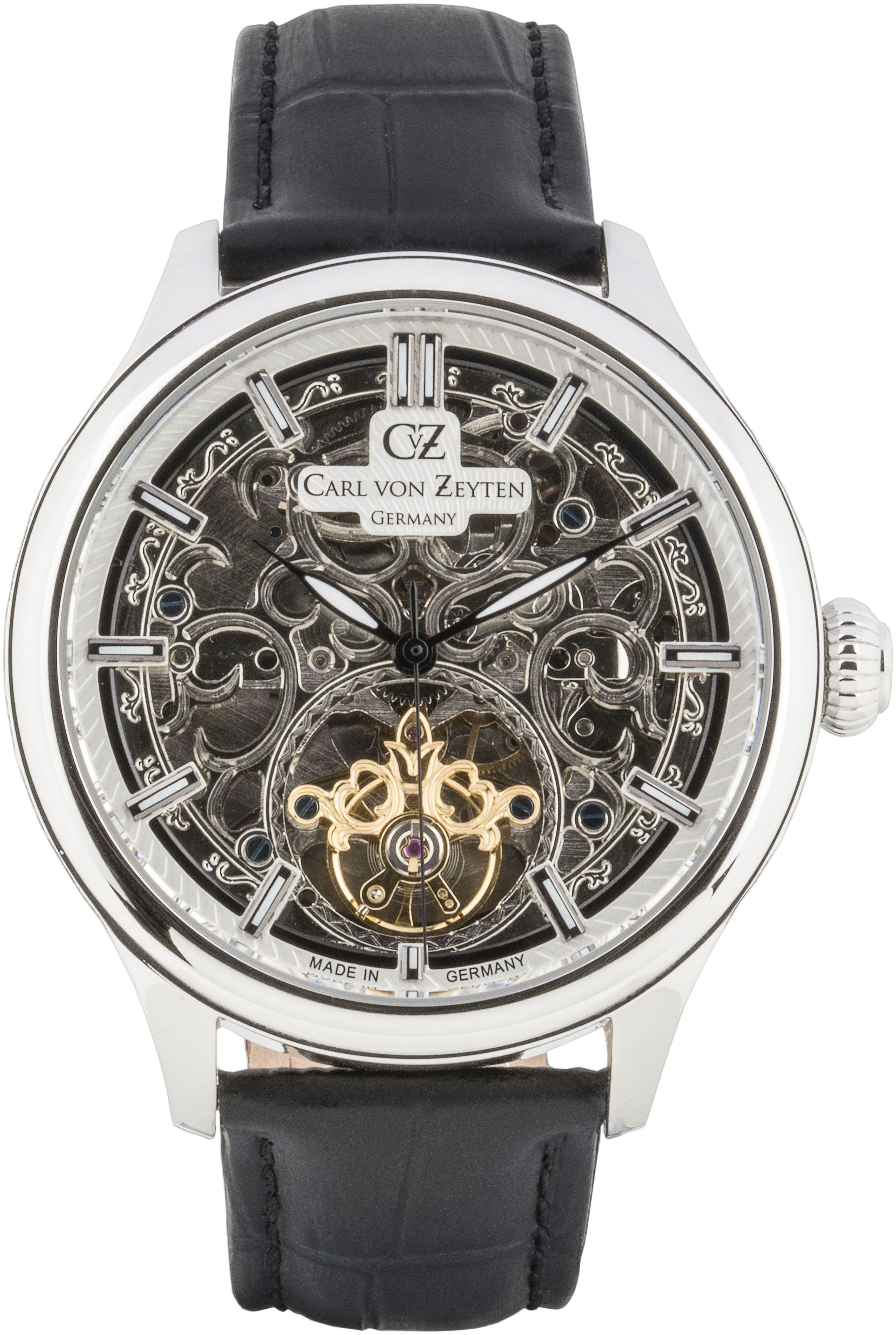 Carl von Zeyten Automatikuhr St. Georgen CVZ0014SWHS, Armbanduhr, mechanische Uhr, Herrenuhr, Made in Germany