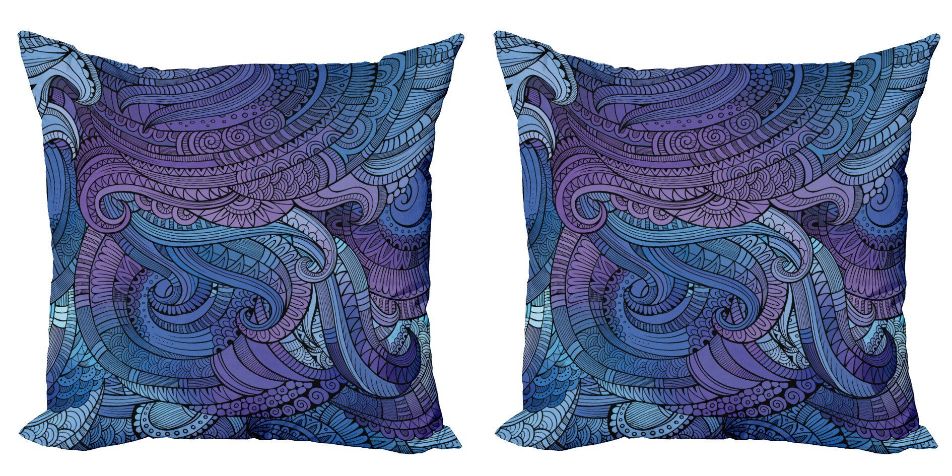 Kissenbezüge Modern Accent Doppelseitiger Digitaldruck, Abakuhaus (2 Stück), Abstrakt Ozean inspiriert Paisley | Kissenbezüge