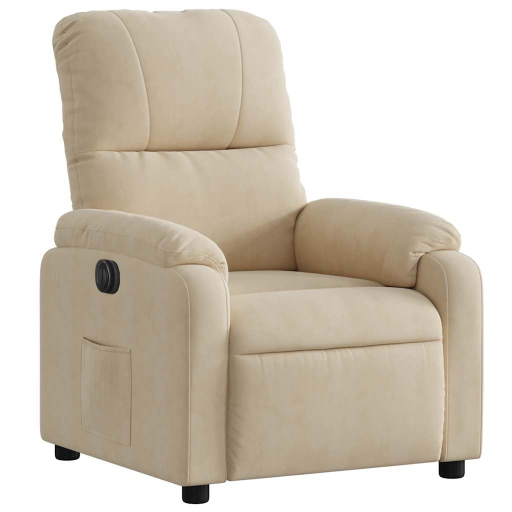 vidaXL Sessel Relaxsessel Elektrisch Creme Mikrofasergewebe (1-St)