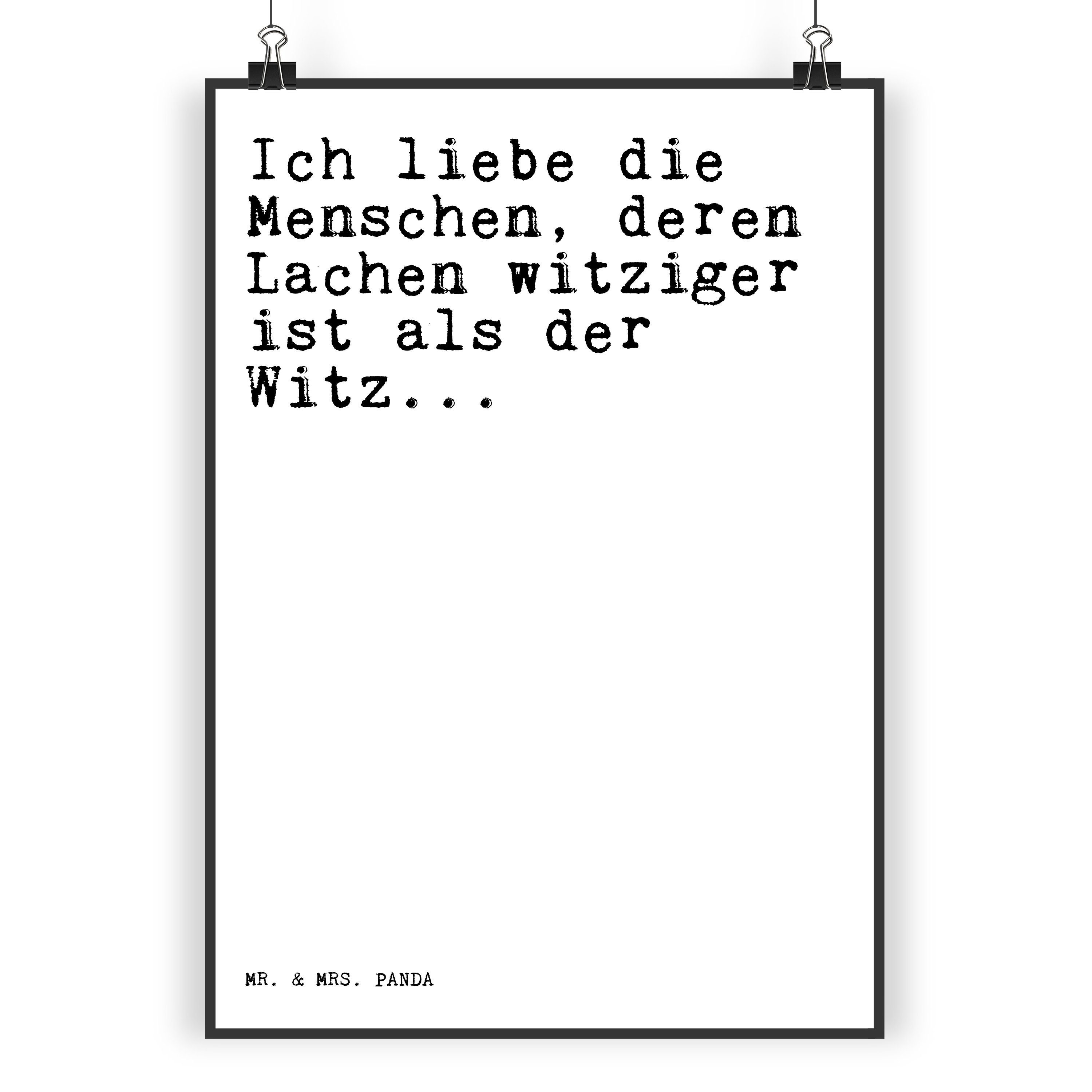 Mr. & Mrs. Panda Poster »Ich liebe die Menschen,... Weiß Geschenk