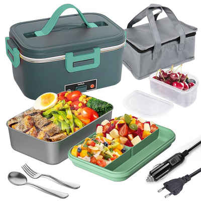 MDHAND Elektrische Lunchbox 1,8L 80W für Zuhause und Auto, PP+304 Edelstahl, (1-tlg), Mit Isolierter Tasche