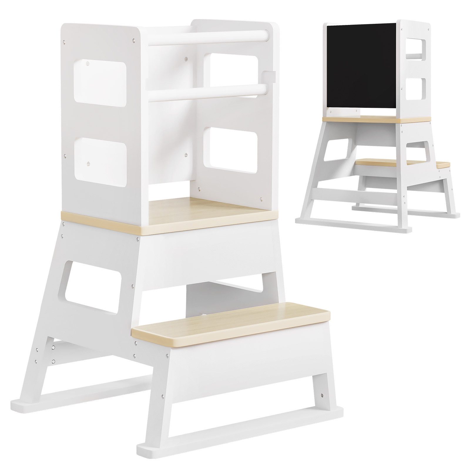 Yorbay Stehhilfe Lernturm mit Tafel & Treppe, 55 x 52,5 x 87 cm