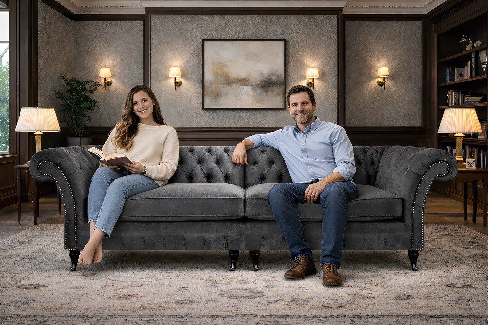 Xlmoebel 2-Sitzer Elegantes Zweisitzer Sofa Moderne Stoff-Couch Sofort, Hergestellt in Europa