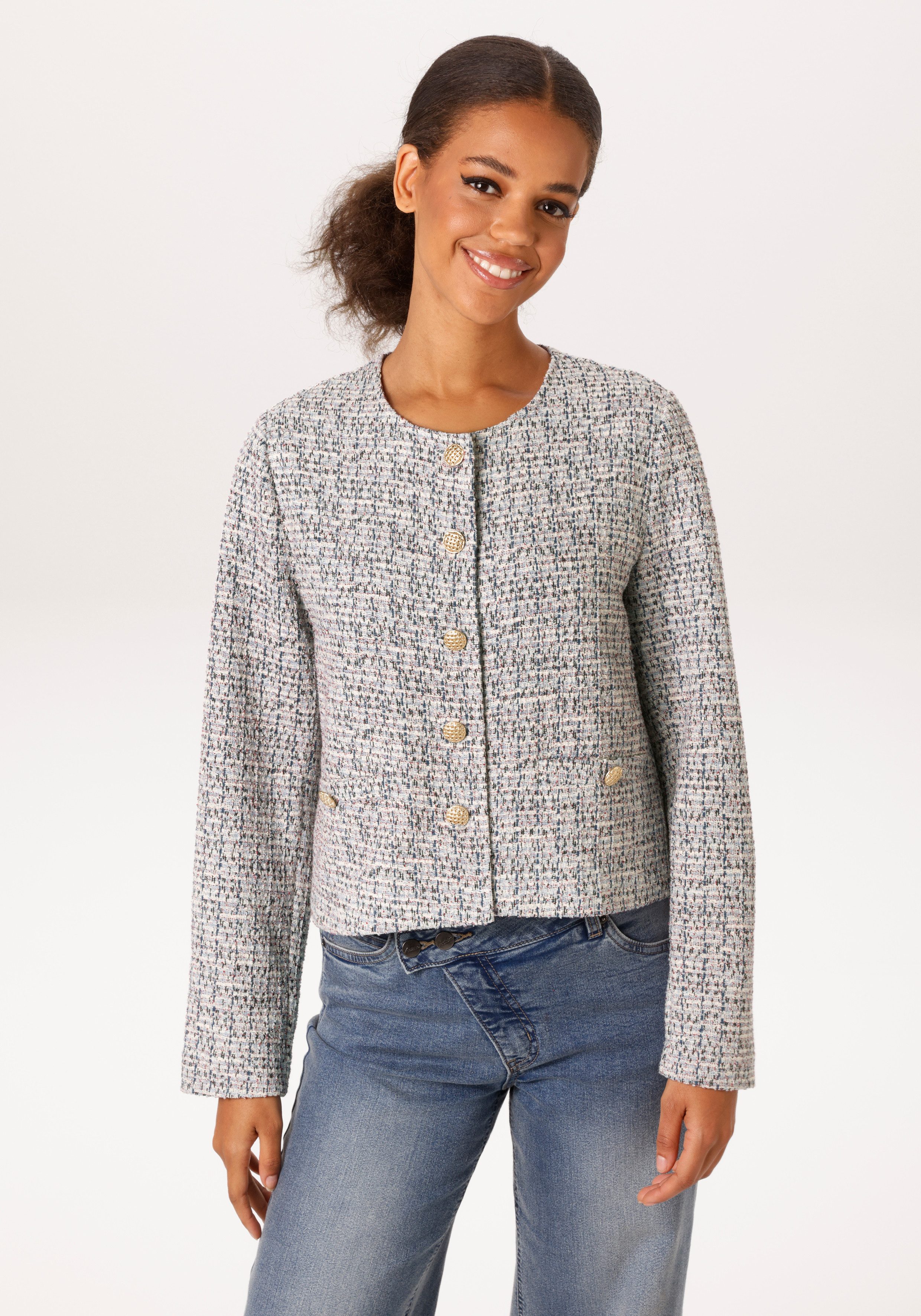 Aniston CASUAL Короткие aus melierter Bouclé-Jacquard-Qualität - NEUE KOLLEKTION