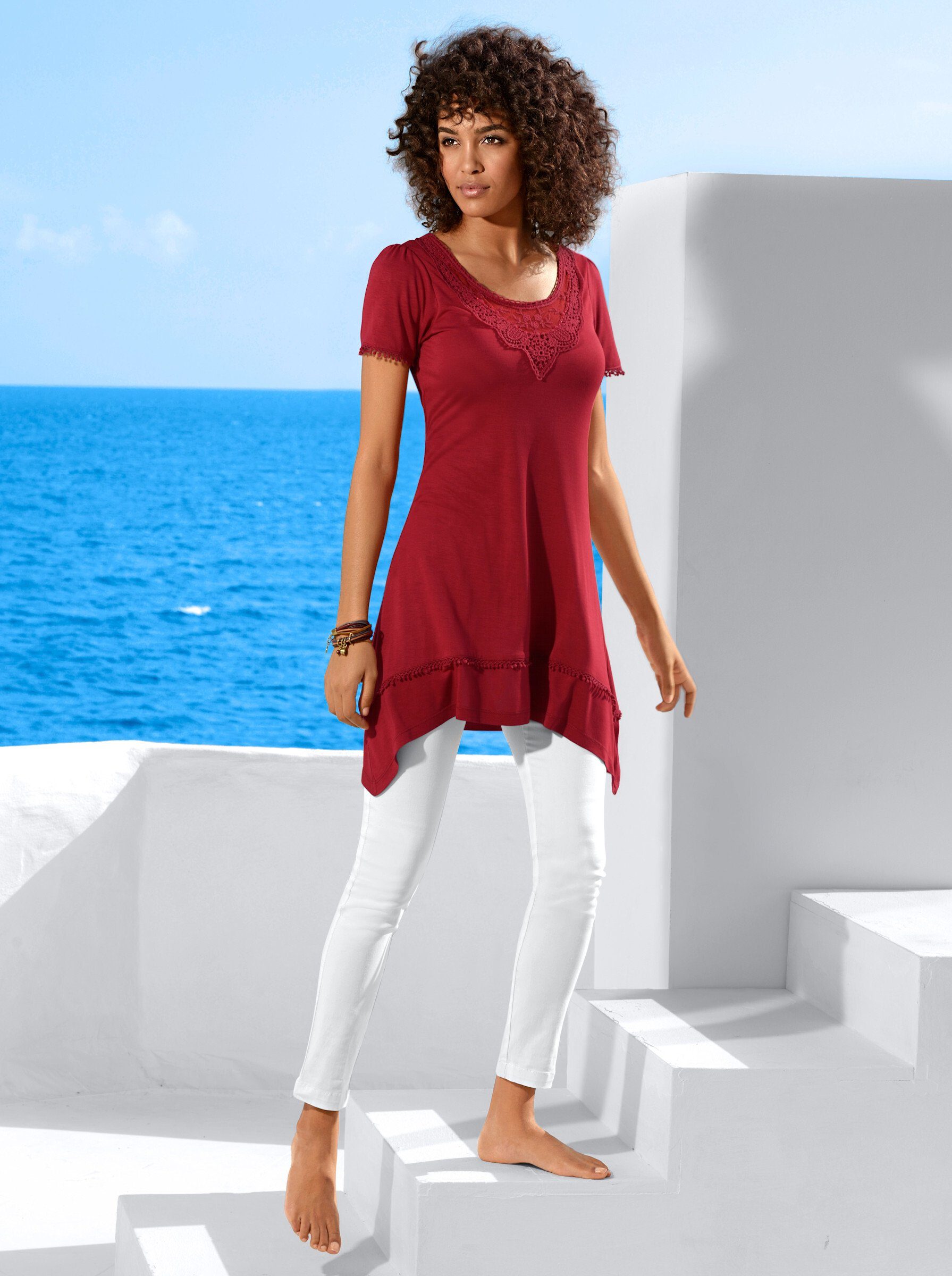 heine T-Shirt Longshirt Kurzarm günstig online kaufen