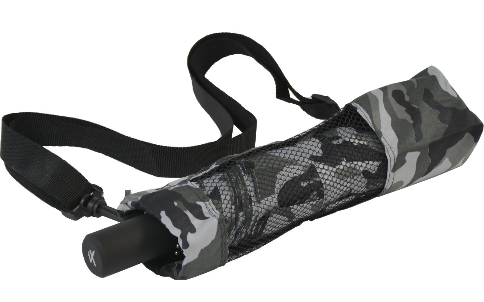 iX-brella Stockregenschirm XXL Trekking-Schirm mit farblich passender Umhängetasche - Camouflage, sehr-groß