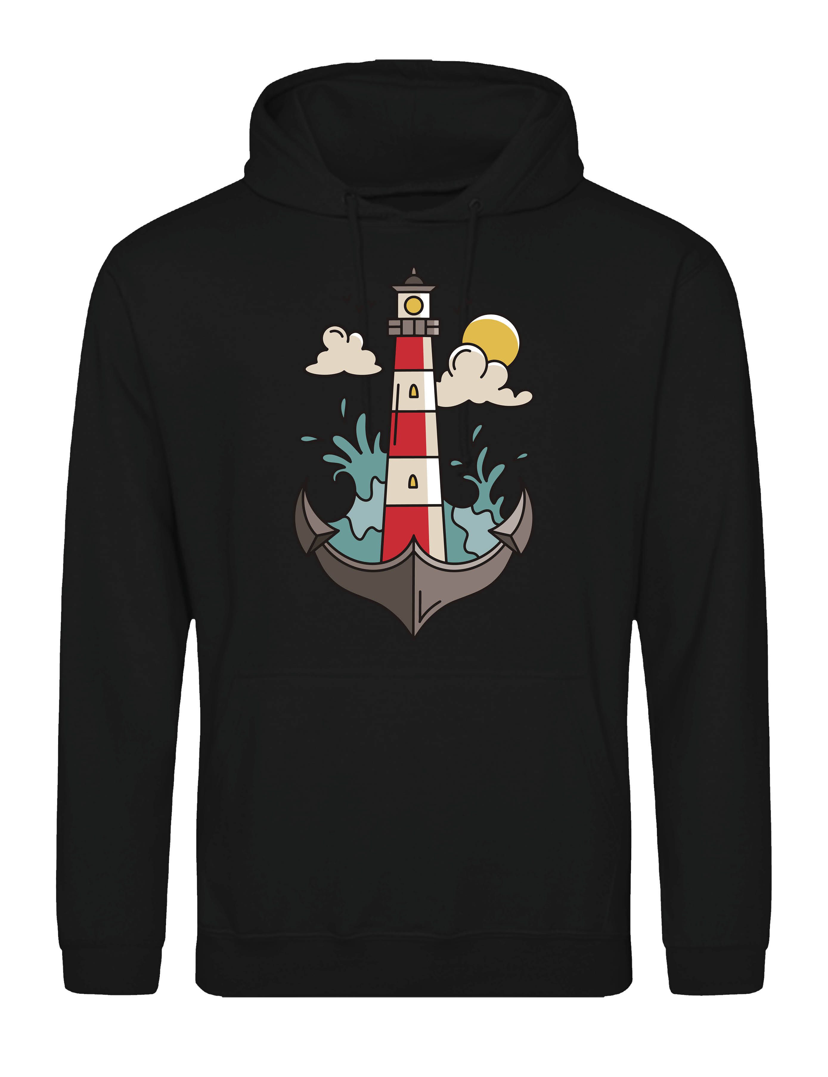 Kapuzenpullover Herren Hoodie Pullover "Anker Leuchtturm" lustig Statement Geschenk