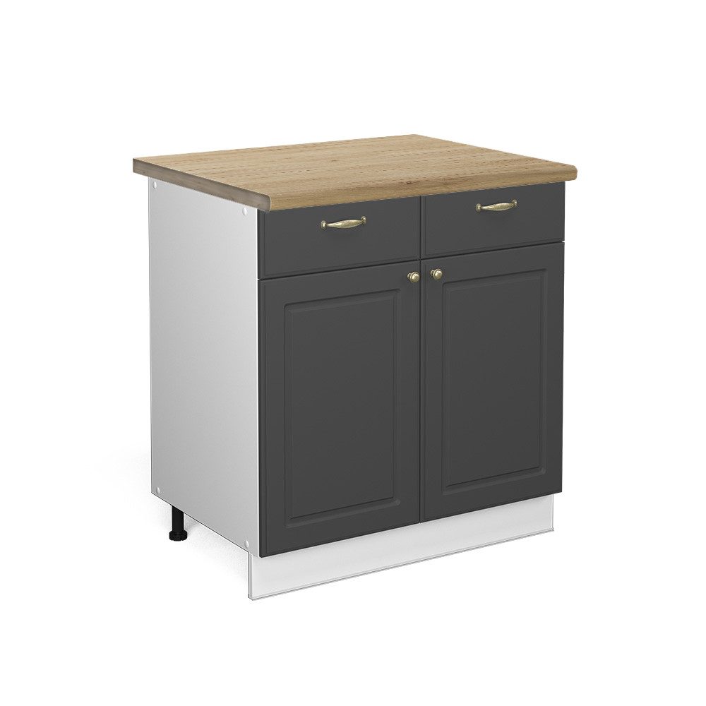 Vicco Unterschrank Fame-Line, Anthrazit-Gold/Weiß, 80 cm, günstig online kaufen