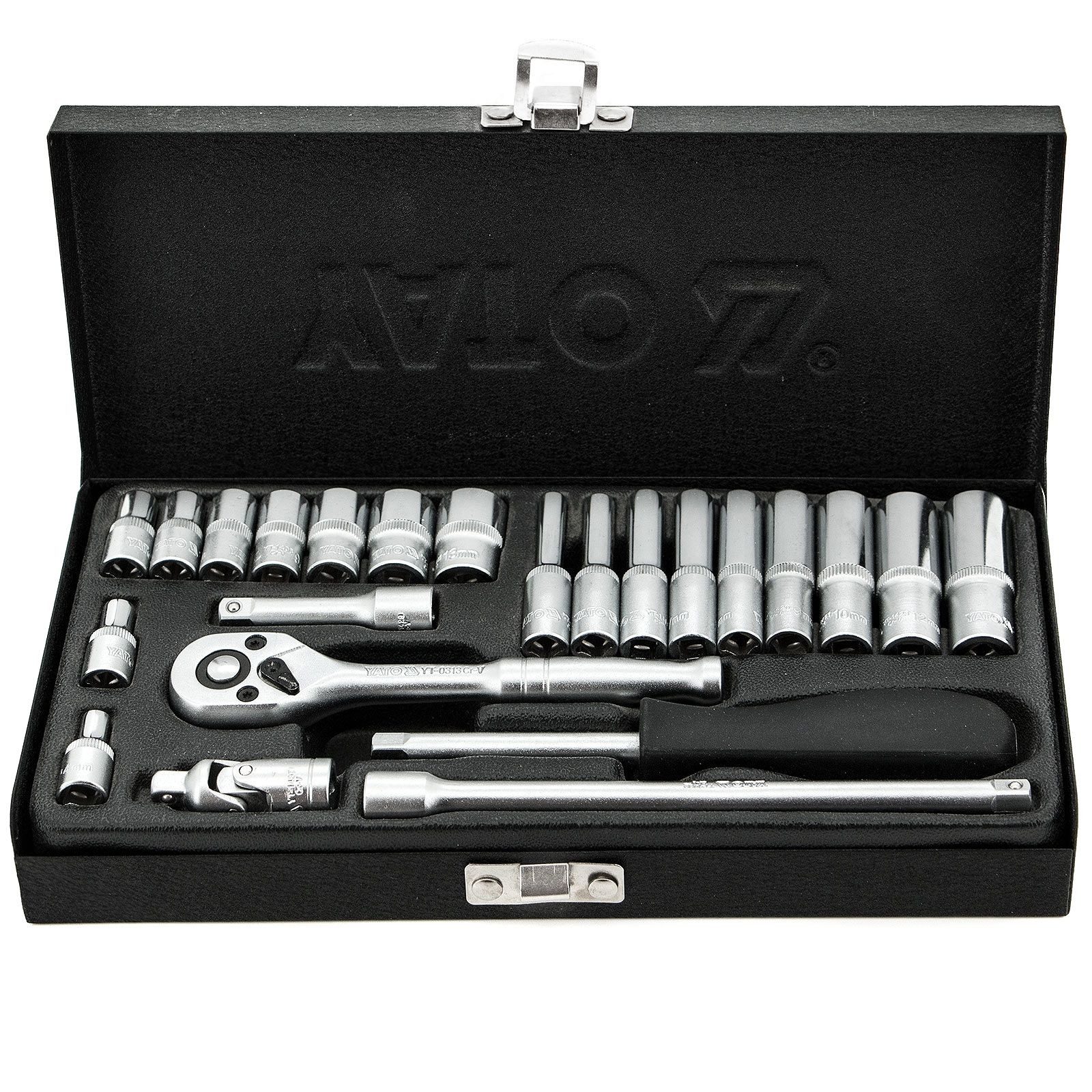 Yato Stecknuss Knarrenkasten 23 Teilig YT-14421, 23-tlg.