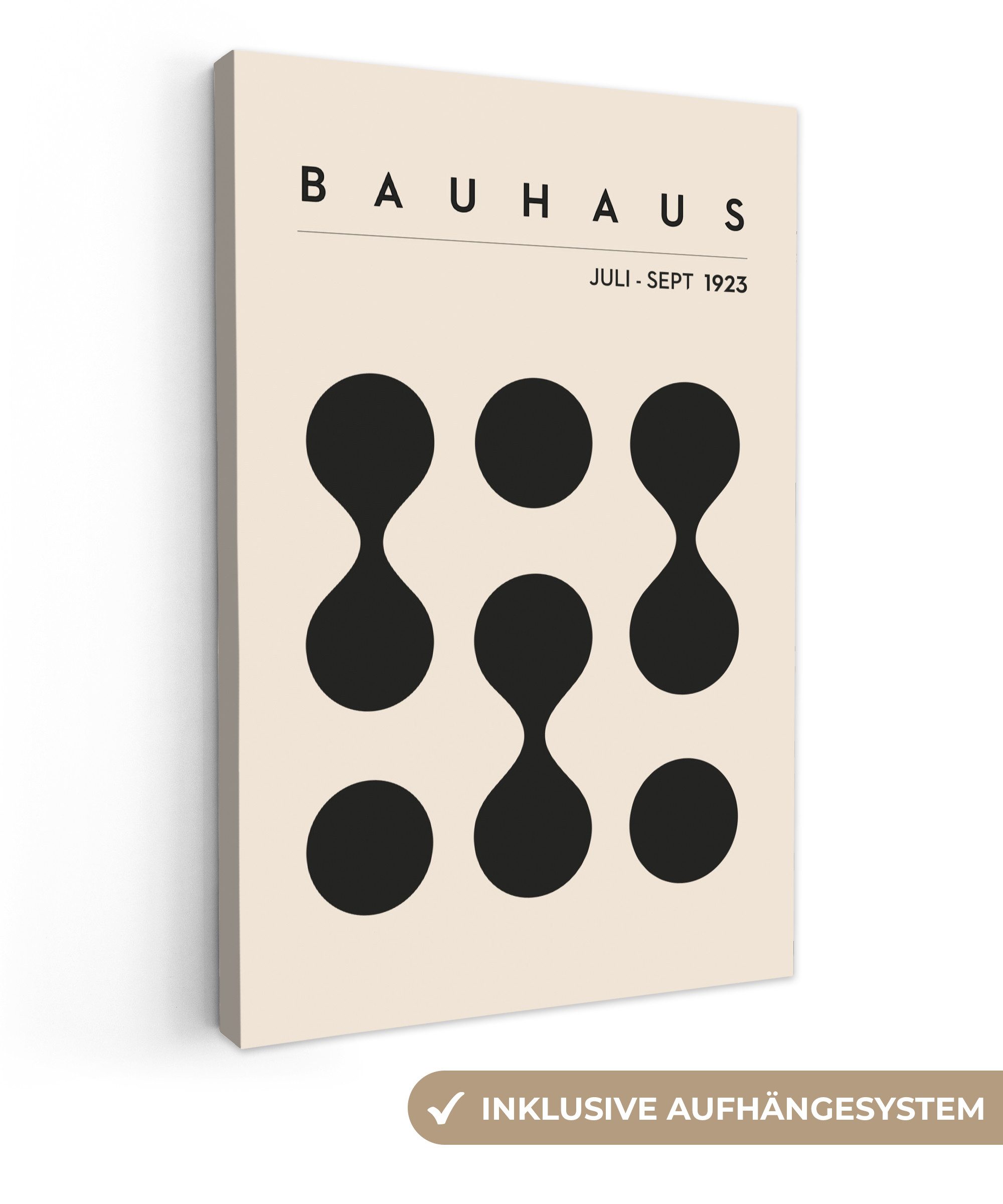 OneMillionCanvasses® Leinwandbild Bauhaus - Abstrakt - Schwarz - Kunst - Mo günstig online kaufen