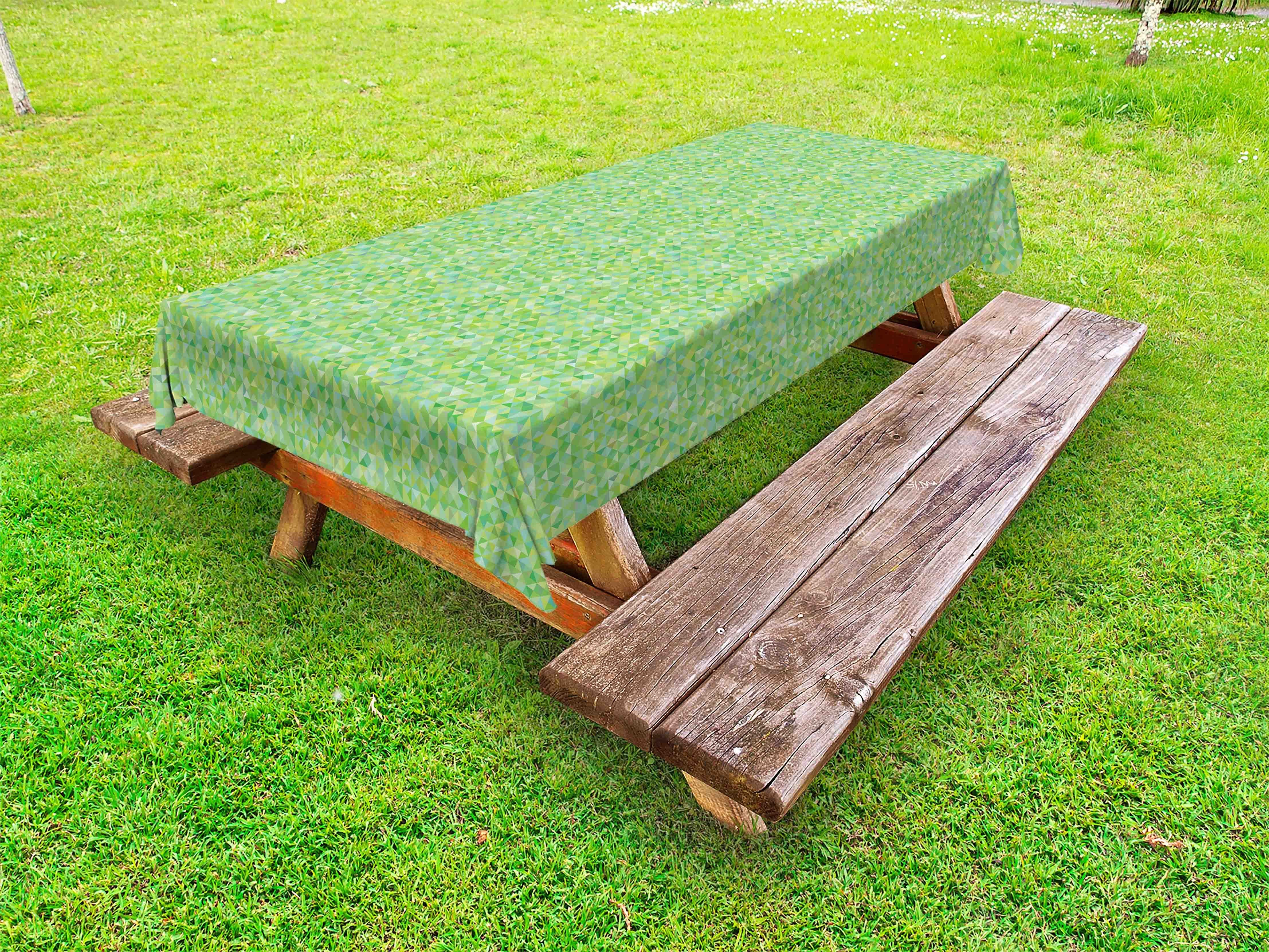Abakuhaus Tischdecke dekorative waschbare Picknick-Tischdecke, Kunstwerk Shades of Green Dreieckige