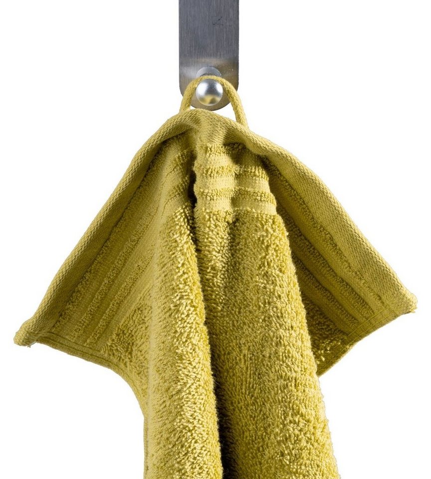 Gözze Handtücher HAMBURG, 30 x 50 cm, Grün, Unifarben, Baumwolle (1-St),  mit Aufhängeschlaufe