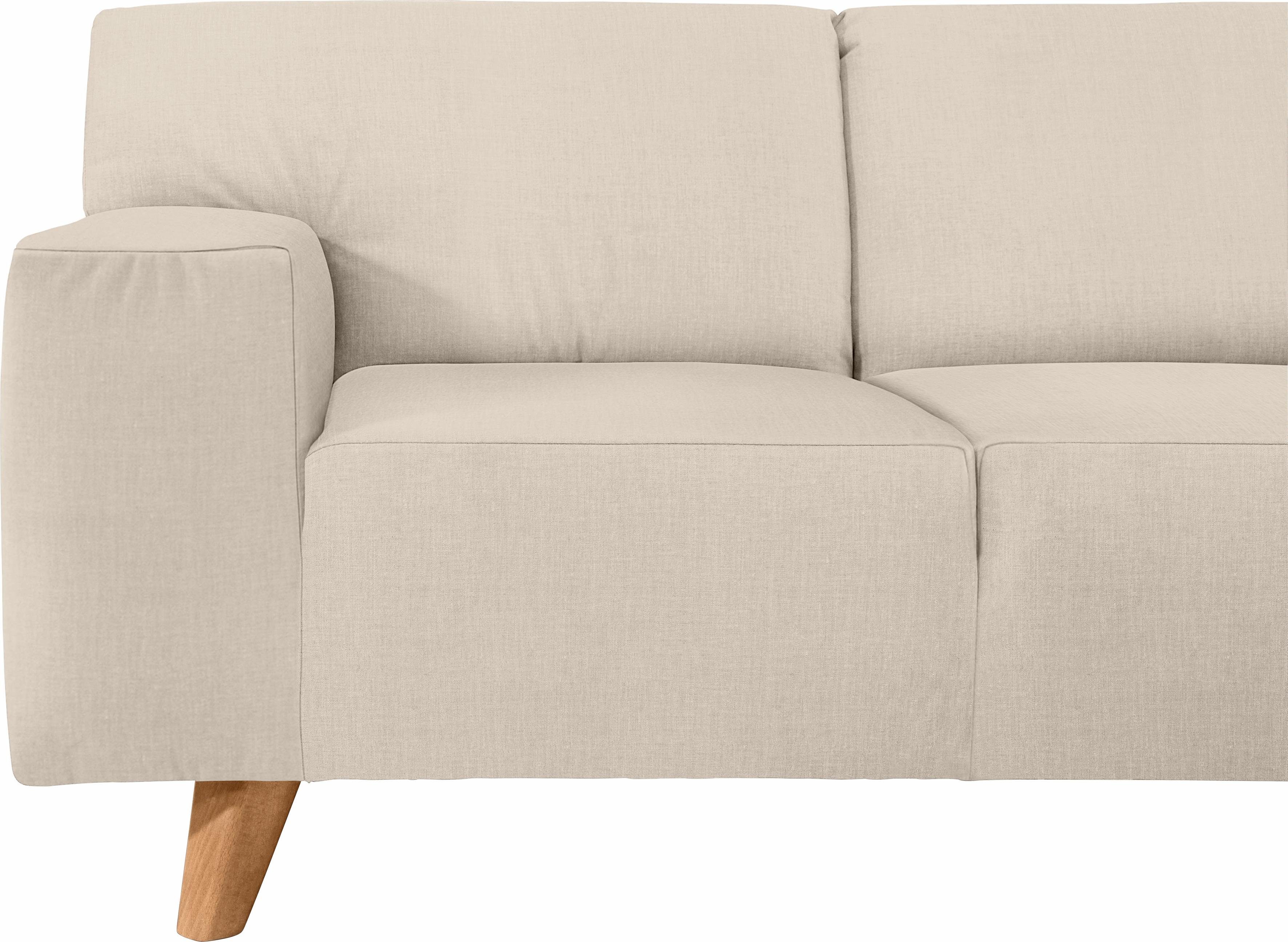 Ecksofa im TAILOR Buche natur PURE, HOME NORDIC Füße TOM Retrolook,