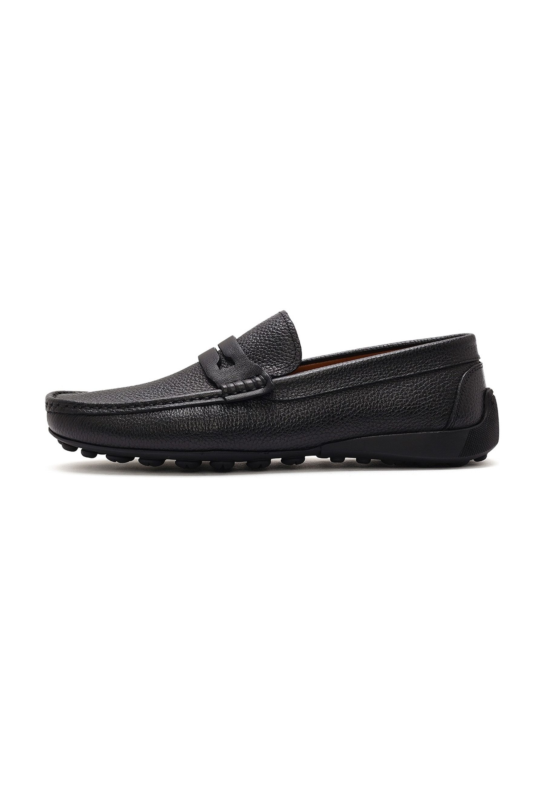 Derimod Lässige Loafer aus Leder Loafer Echtes Leder, Lederfutter, Gummisohle, Slipper-Design, Genarbte Textur