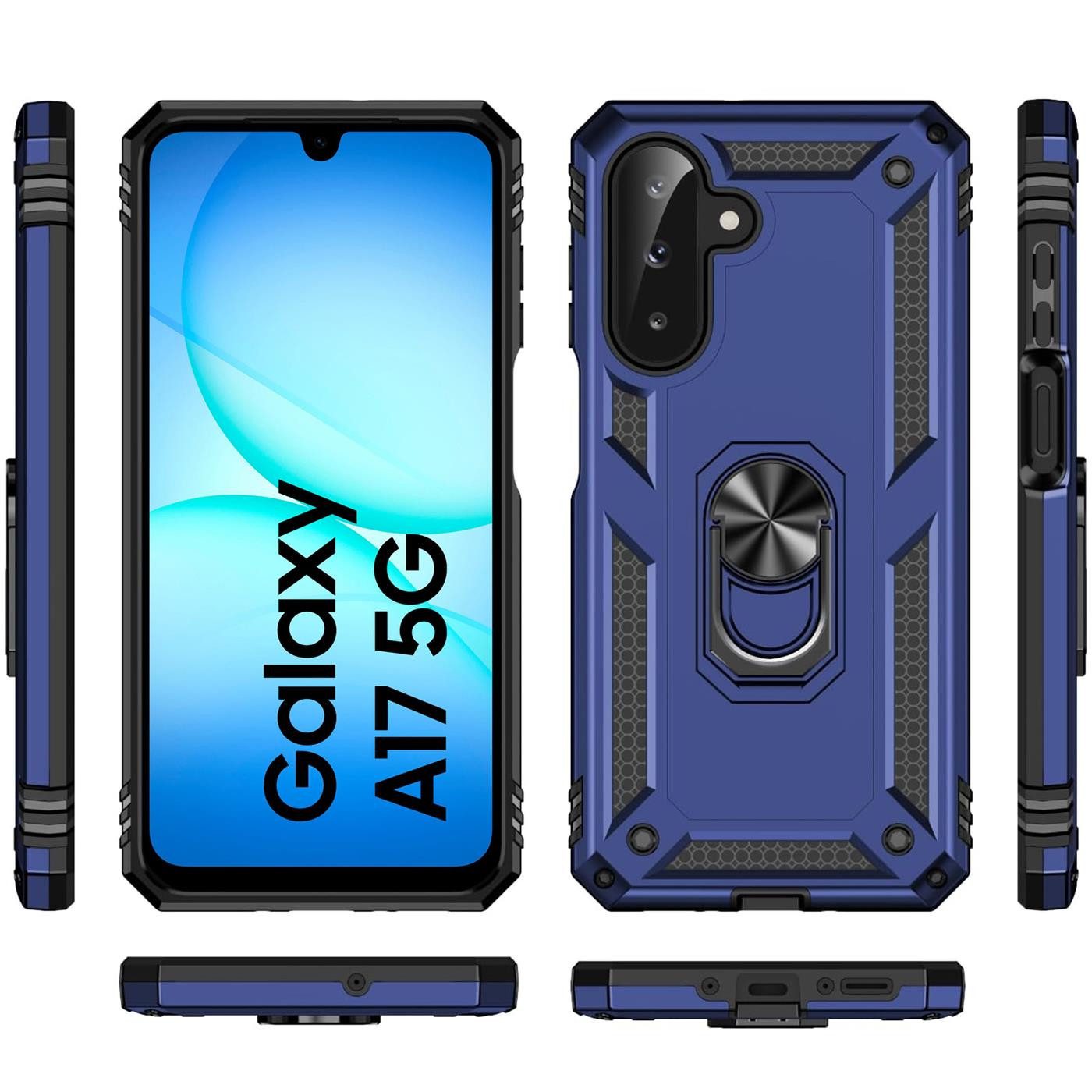 CoolGadget Handyhülle Armor Shield Case für Samsung Galaxy A17 5G 6,7 Zoll, Outdoor Cover mit Magnet Ringhalterung Hülle für Samsung Galaxy A17