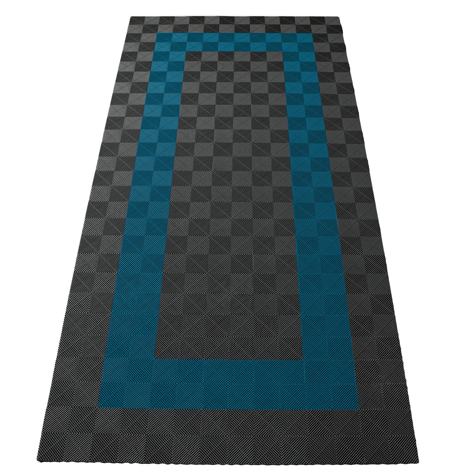 RAMROXX Klickfliesen Performance Bodenfliesen Garagenboden 2,8mx5,6m Grau Hellblau Set3