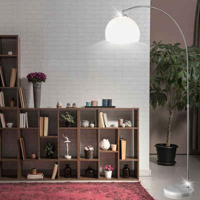 etc-shop LED Stehlampe, Leuchtmittel inklusive, Warmweiß, Wohnzimmer Steh Leuchte Marmor Sockel Lese Lampe Beleuchtung im Set