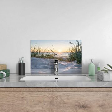 DEQORI Küchenrückwand 'Ostsee Sonnenuntergang', Glas Spritzschutz Badrückwand Herdblende