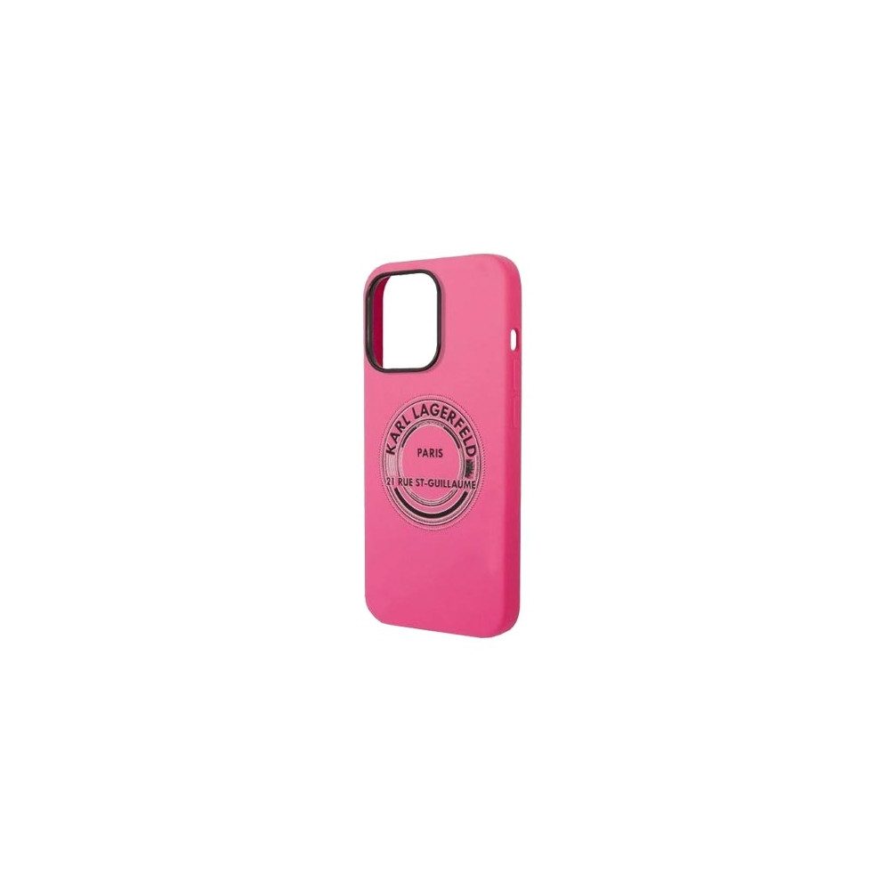 KARL LAGERFELD Handytasche KLHCP14LSRSGRCF Soft Cover Silikon Pink für Apple iPhone 14 Pro