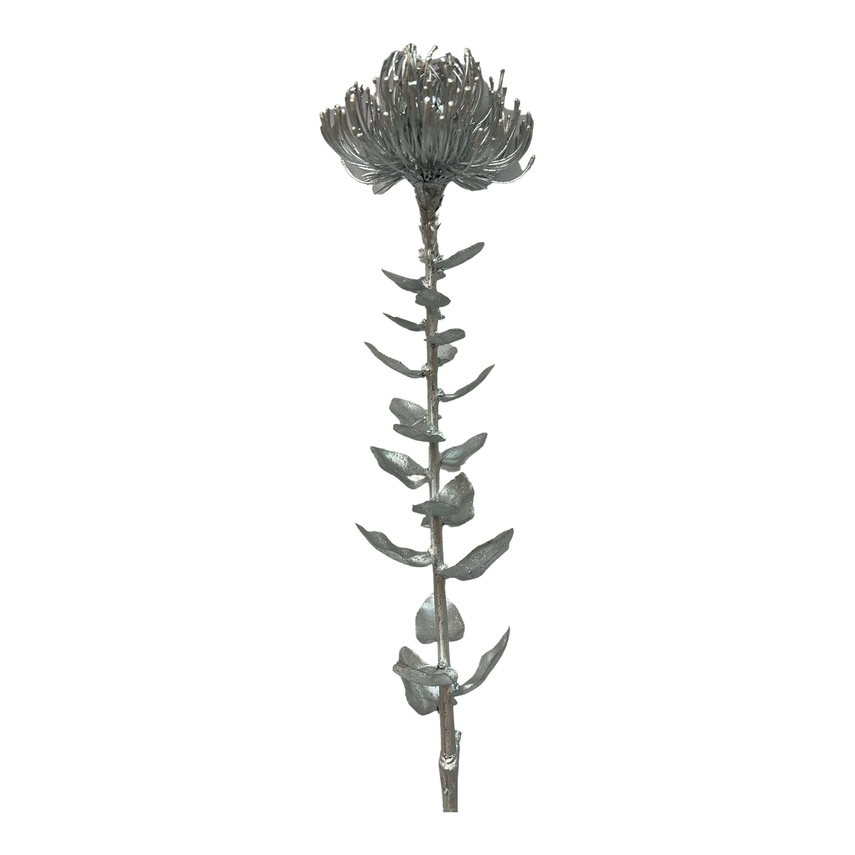 Kunstblume Metallic-Kunstblume Protea, Depot Silber