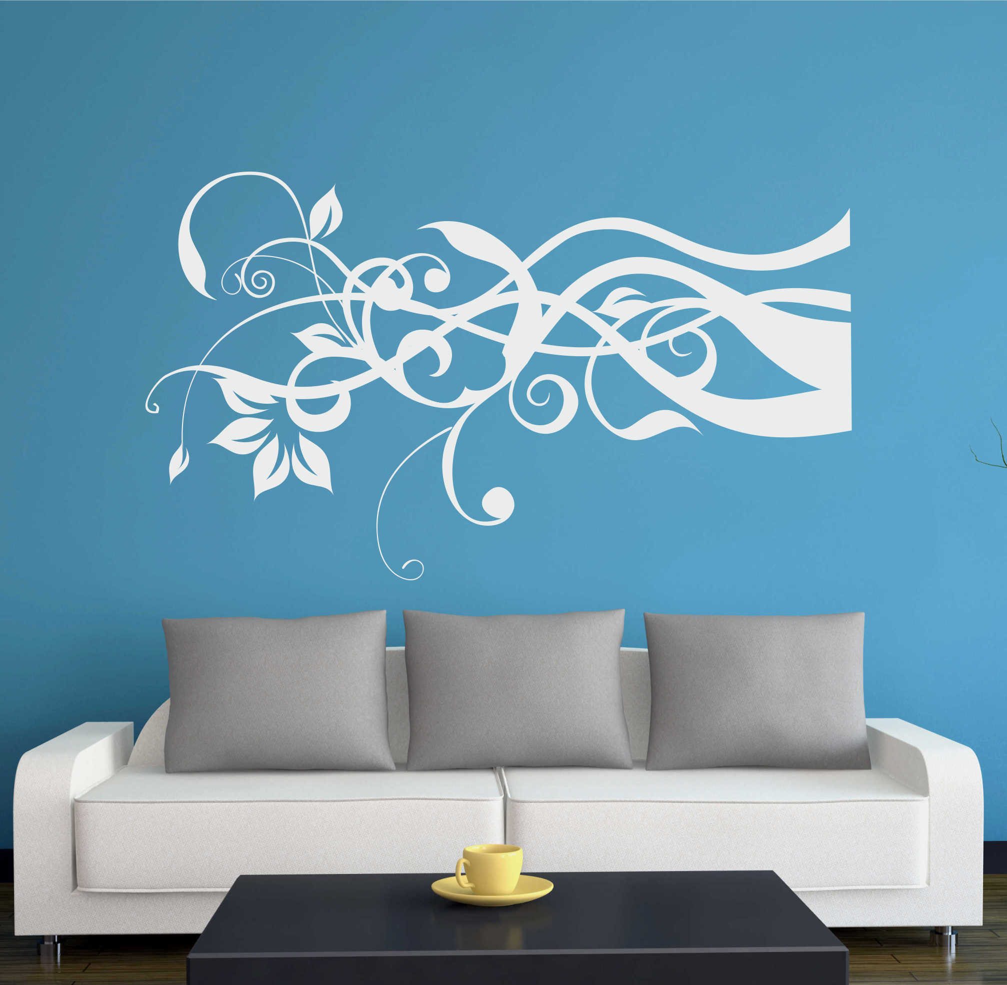 INDIGOS UG Wandtattoo Wandtattoo - Wandaufkleber - w317 Rose Tulpe Blatt Ranke Baum Pflanze