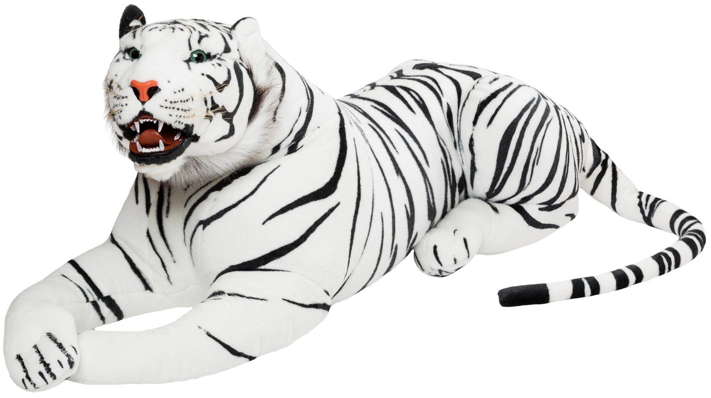 BRUBAKER Kuscheltier Brüllender Tiger mit Zähnen 130 cm groß (1-St., liegen günstig online kaufen