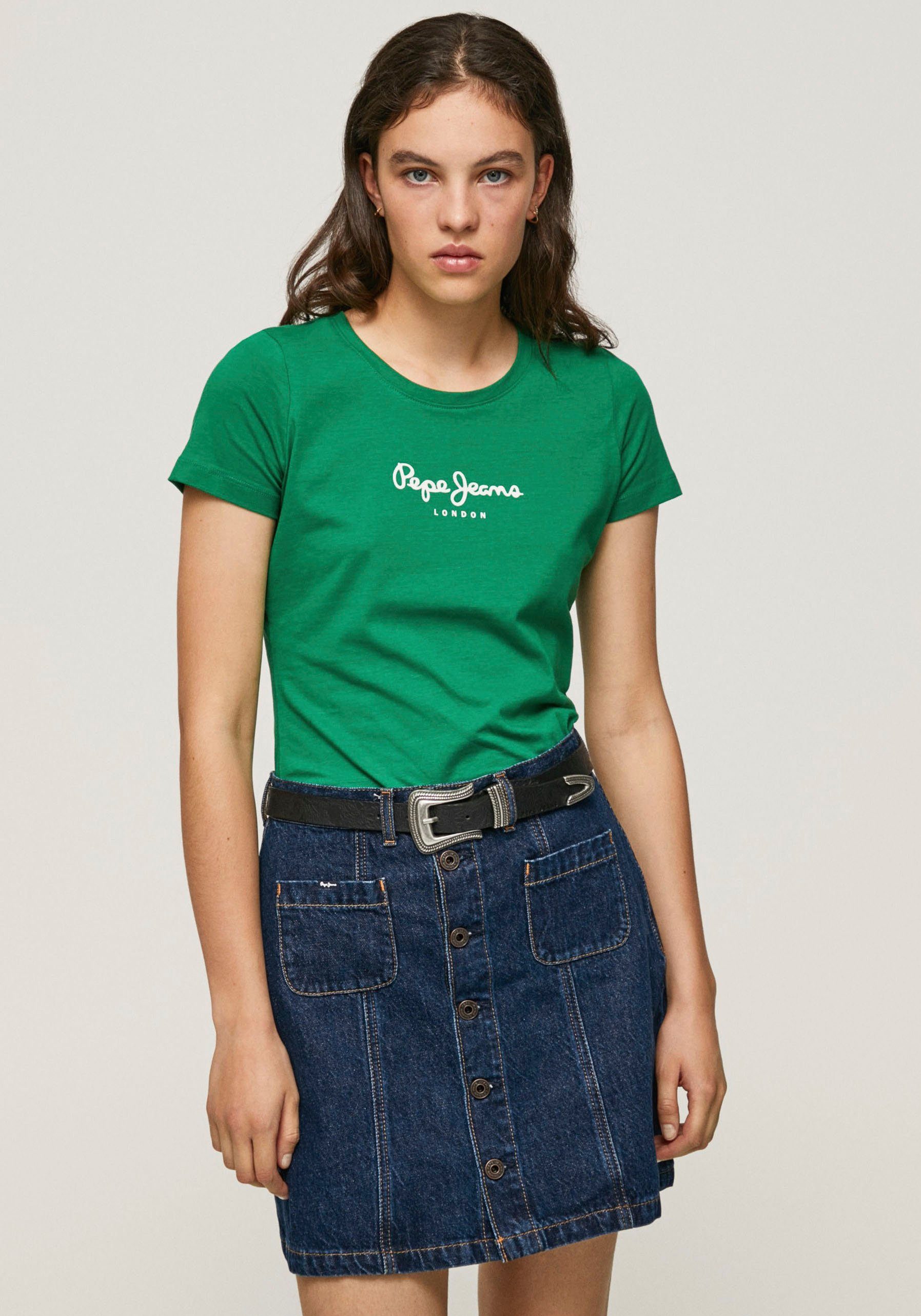 Pepe Jeans T-Shirt NEW VIRGINIA mit Logo-Print 664SHERWOOD | T-Shirts