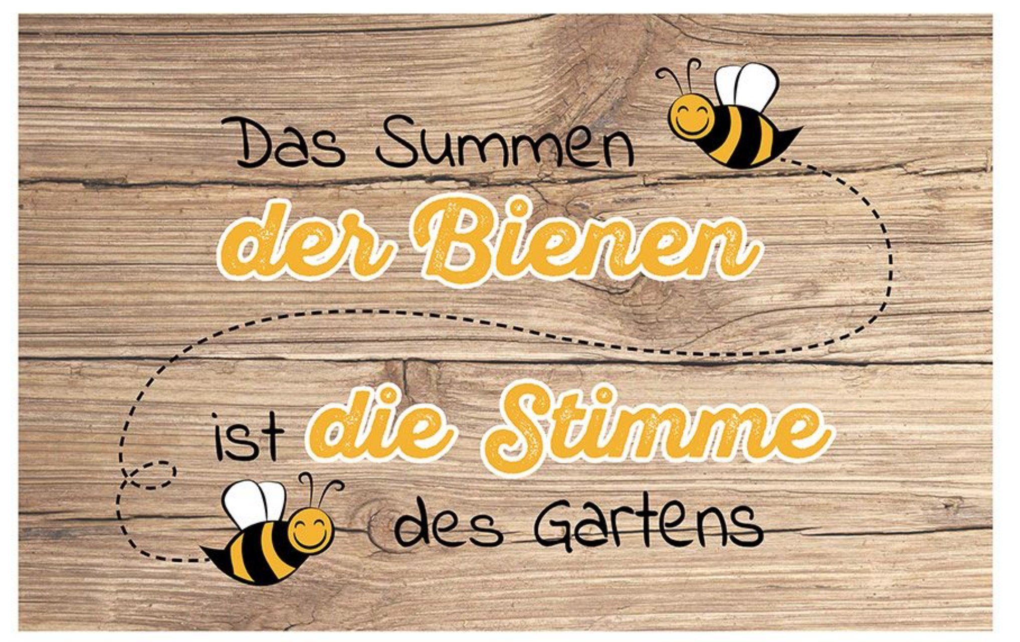 GILDE Wandbild, Garten, Garten Metallschild im Holzplanken Look, Modell