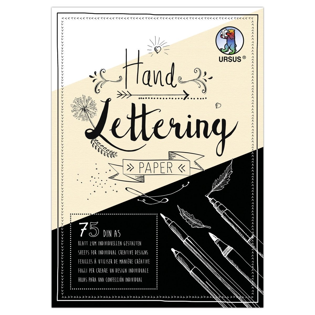 Ursus - Ludwig Bähr Bastelkartonpapier URSUS Handlettering Paper DIN A5 75 Blatt