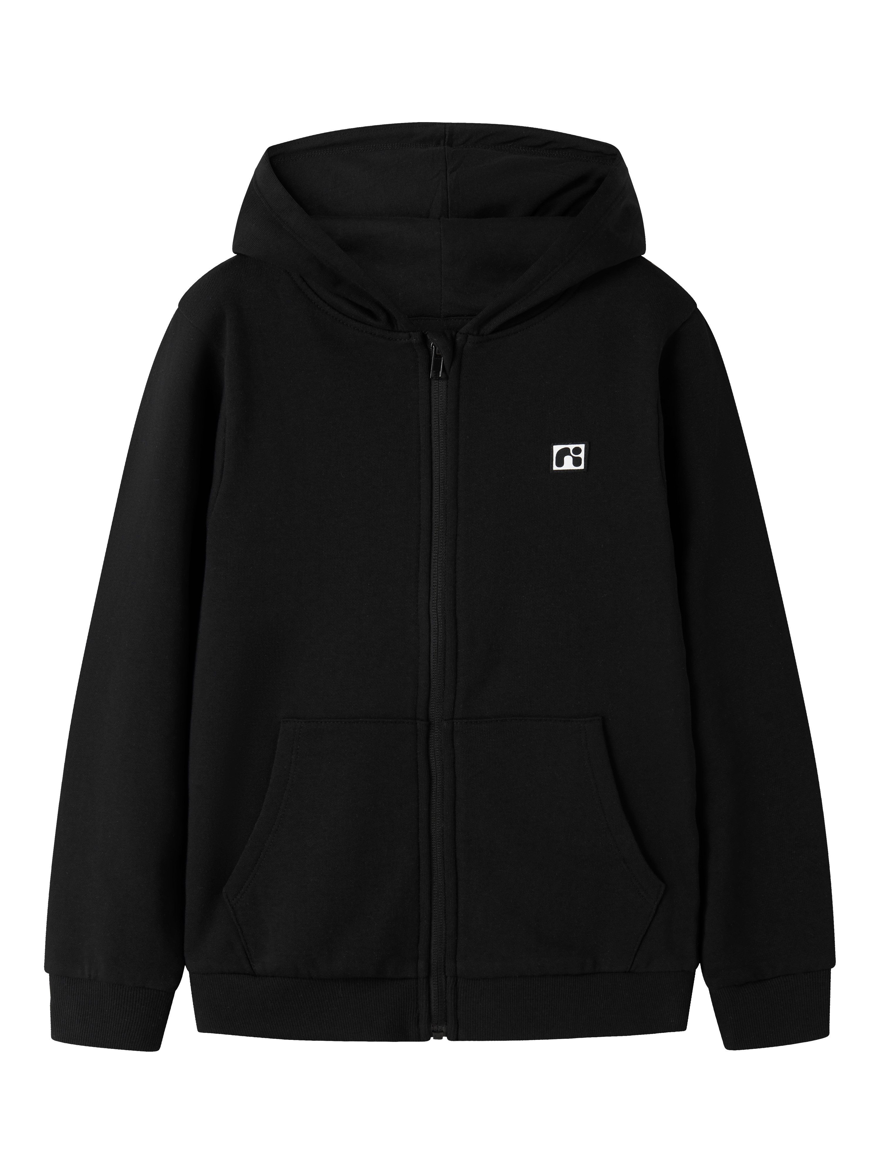 Name It Sweatjacke NKMFLO LS SWEAT CARD WH BRU Baumwolle, regular fit