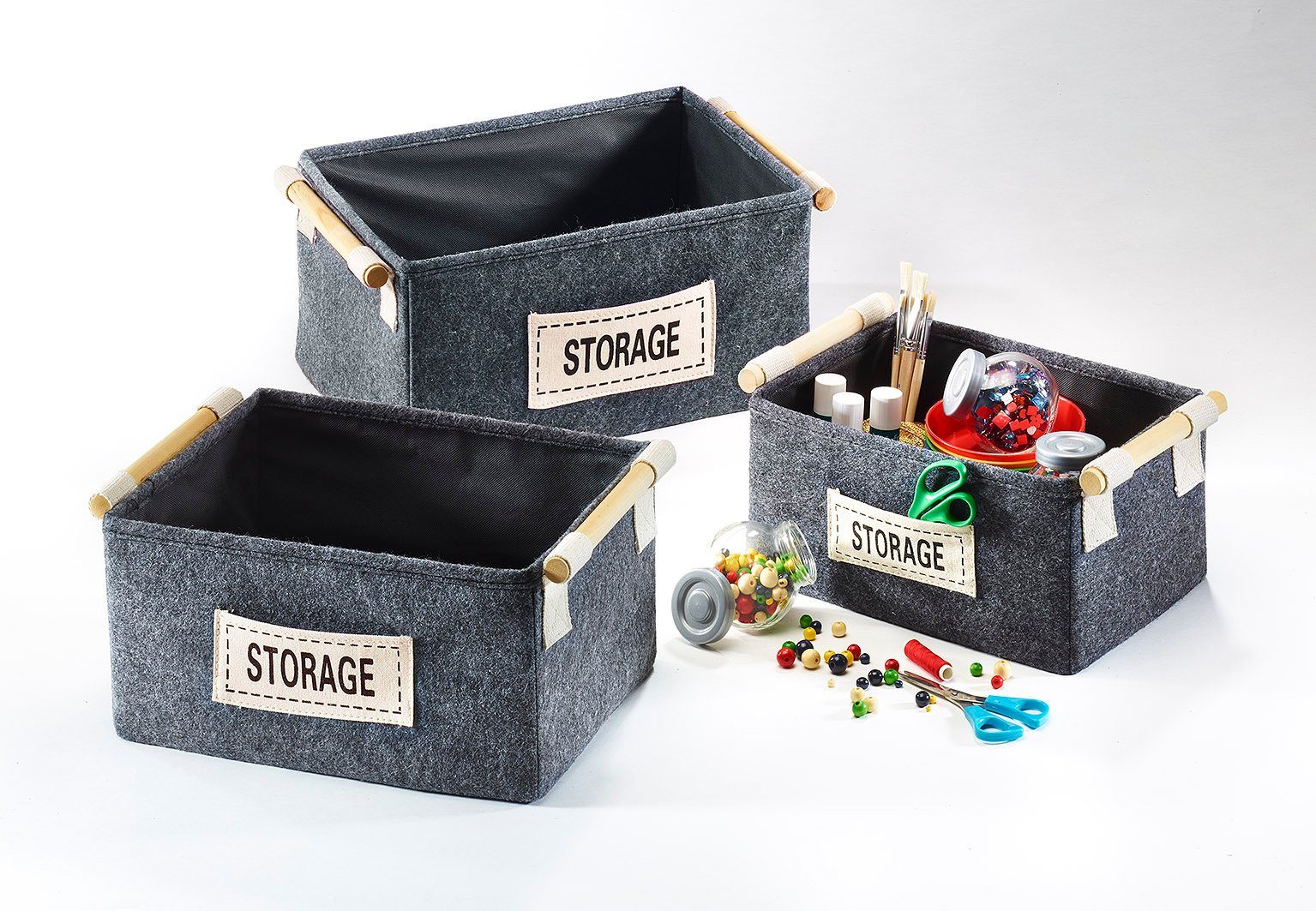 Kobolo Aufbewahrungskorb Regalboxenset aus Filz STORAGE günstig online kaufen