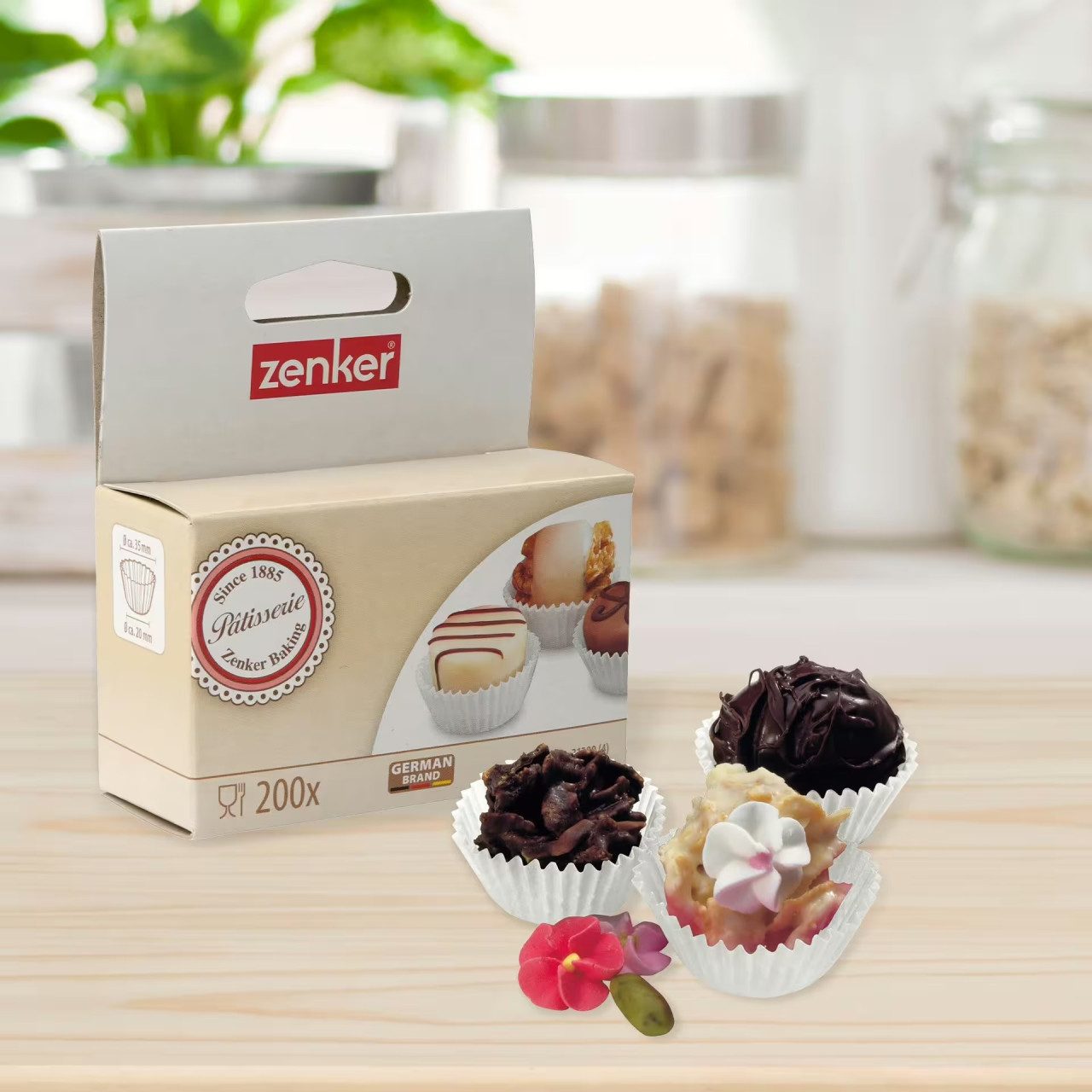 Zenker Backblech Zenker Papier-Pralinenförmchen 200 Stück, Leinen