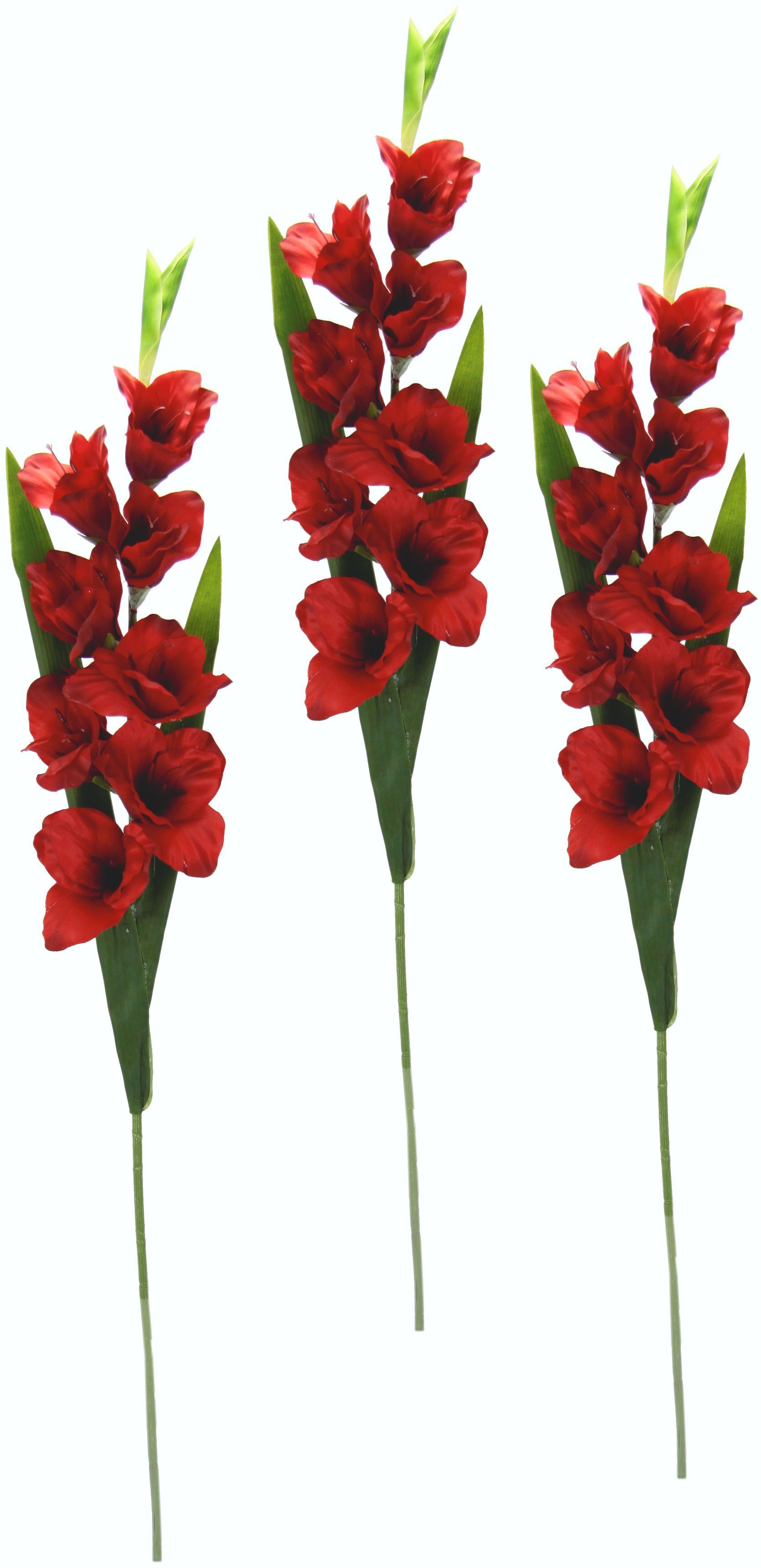 Kunstblume Gladiole, I.GE.A., Höhe 93 rot 3er Set cm