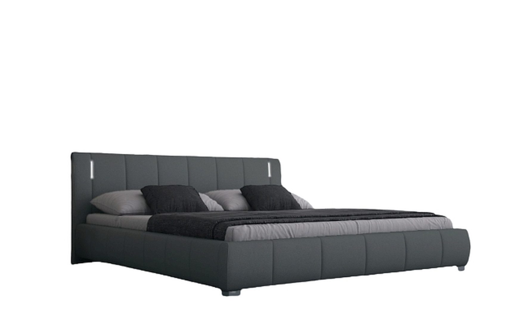 Bett Bett Luna Grau mit Led
