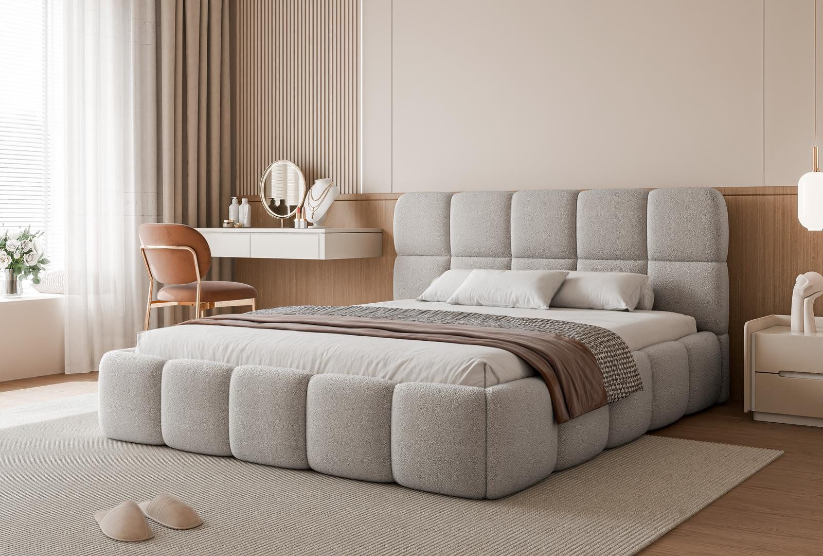 Compleo Polsterbett Stauraumbett modern CLOUDY, Komfortbett, günstig online kaufen