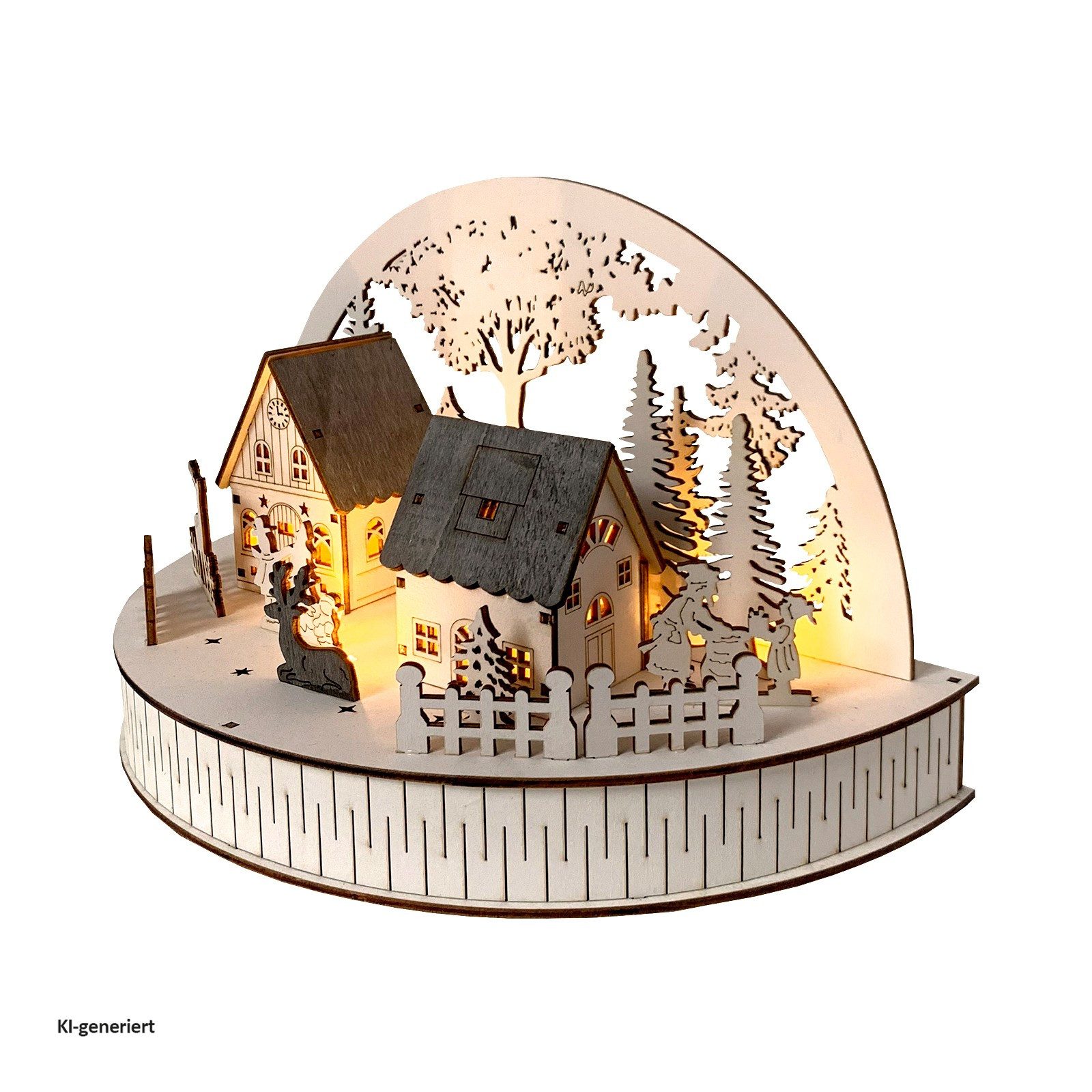 HTI-Living Weihnachtsszene LED Weihnachtsdeko Rehe, Leuchtdeko batteriebetrieben