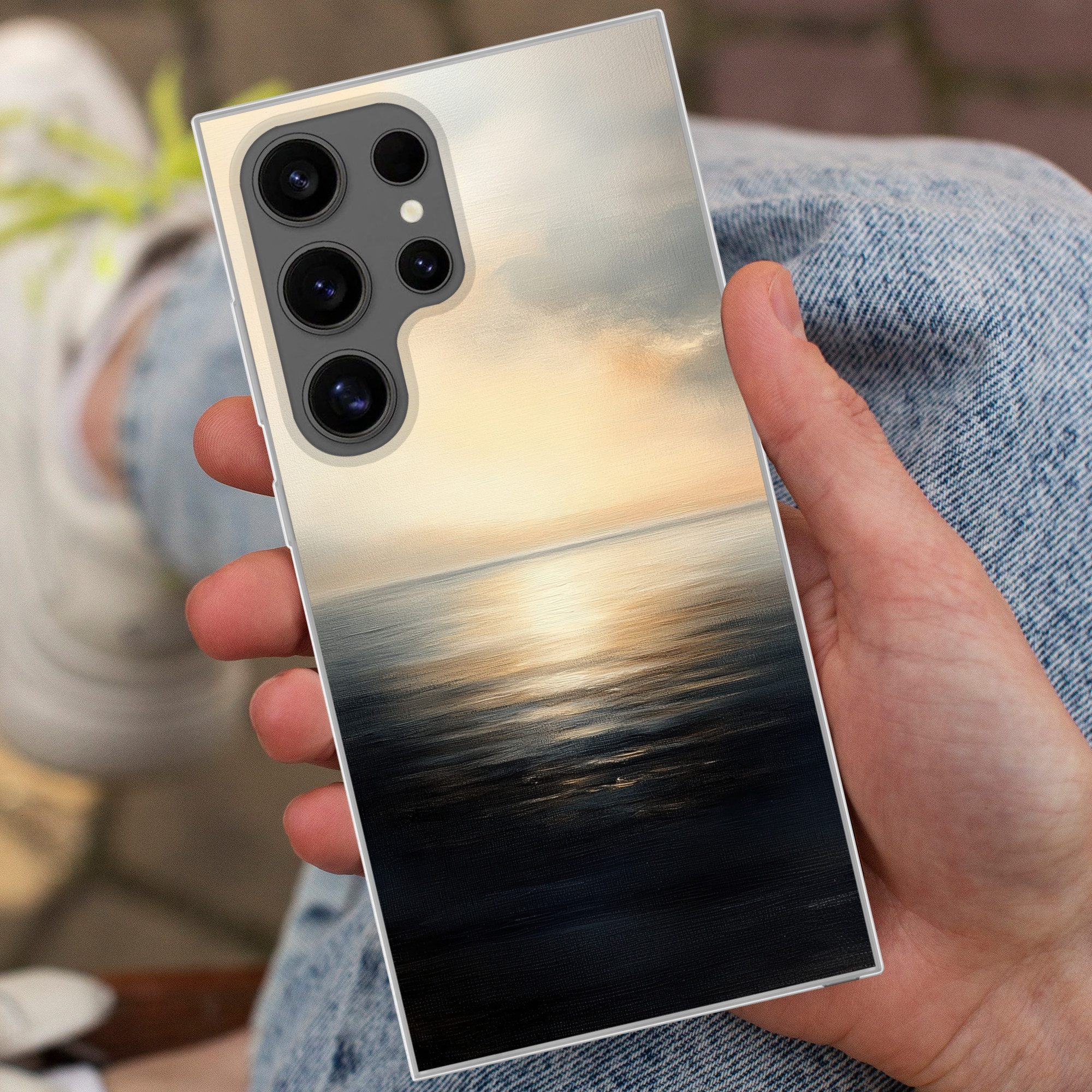 MuchoWow Handyhülle für Samsung Galaxy S24 Ultra Sonne - Horizont - Meer, Phone Case, Silikon, Schutzhülle Dünn