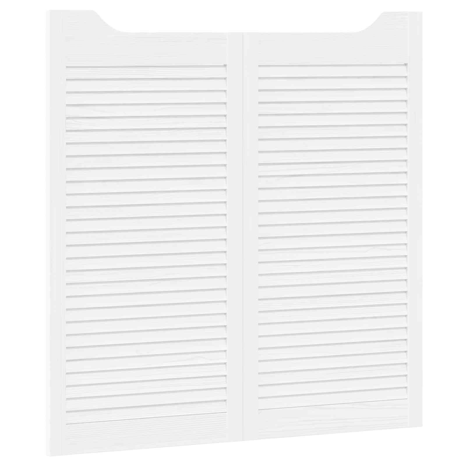 vidaXL Zimmertür 100 x 100 cm Schwingtüren Saloon-Tür 2er Set Weiß Massives Kiefernhol