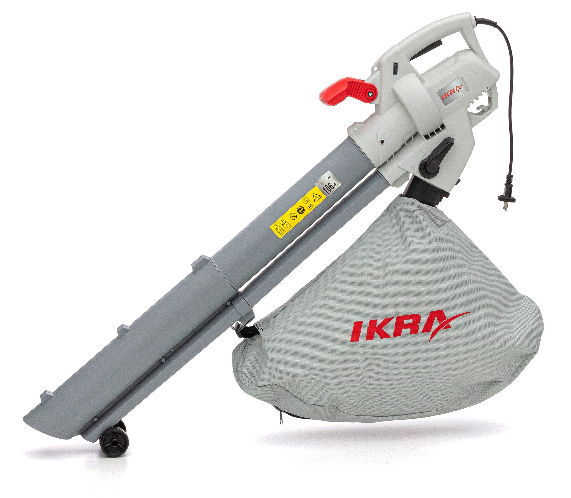 ikra GmbH Elektro-Laubbläser IBV 3000, 3in1 Gerät, bis 240km/h Blaskraft, inkl. 45 L Fangsack