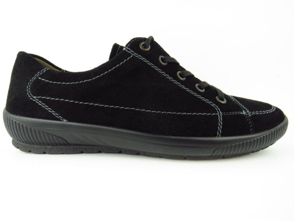 Kalbvelour schwarz Schnürschuh